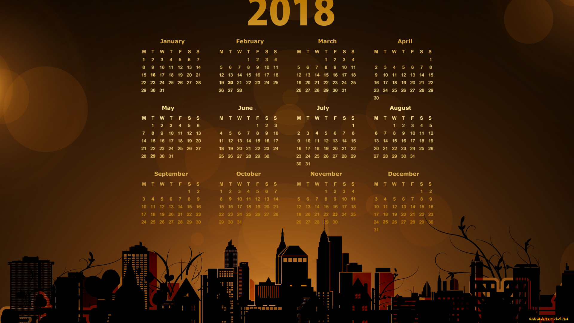 календари, рисованные, , векторная, графика, ночь, город