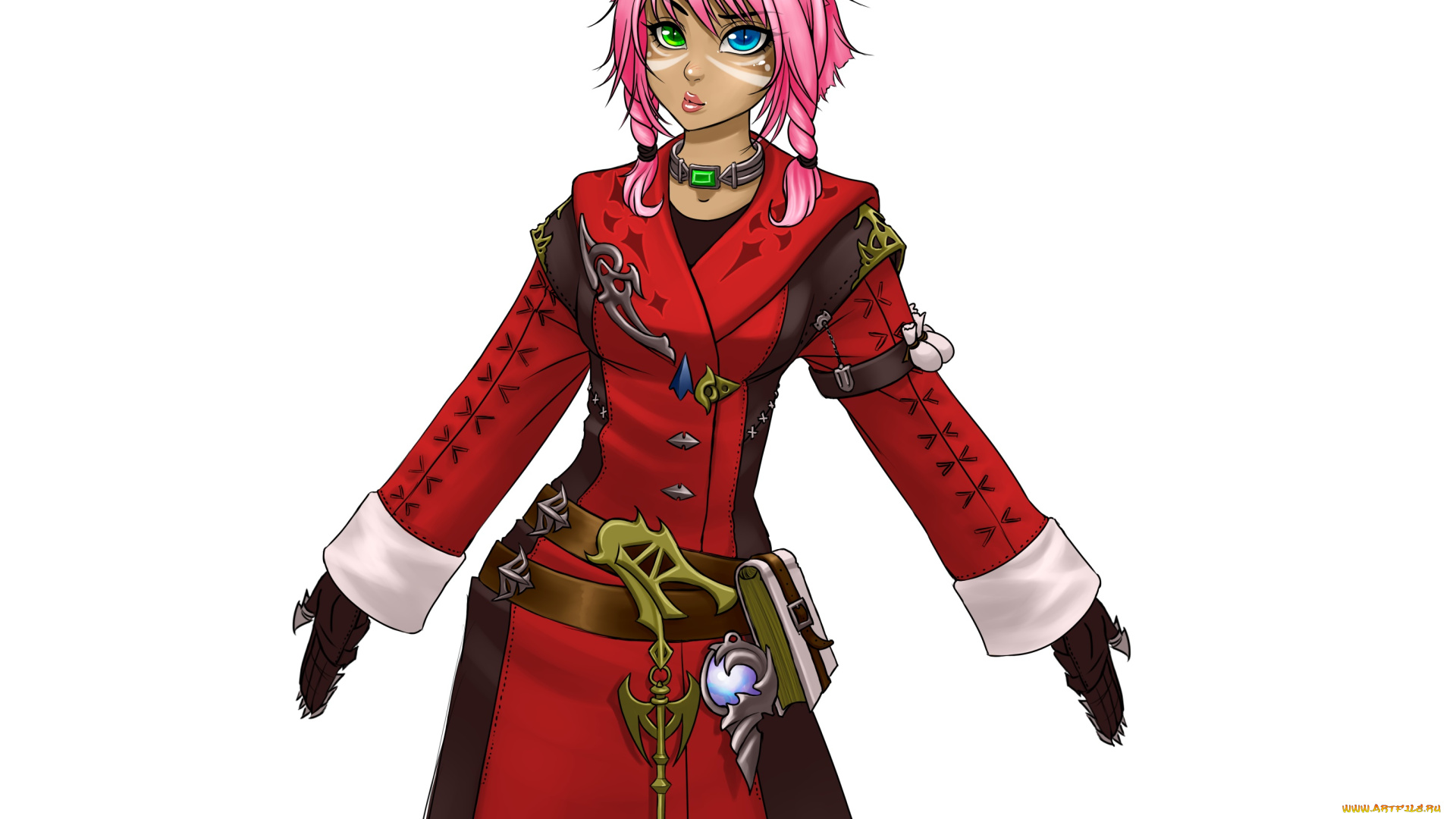 рисованное, -, другое, девушка, взгляд, фон