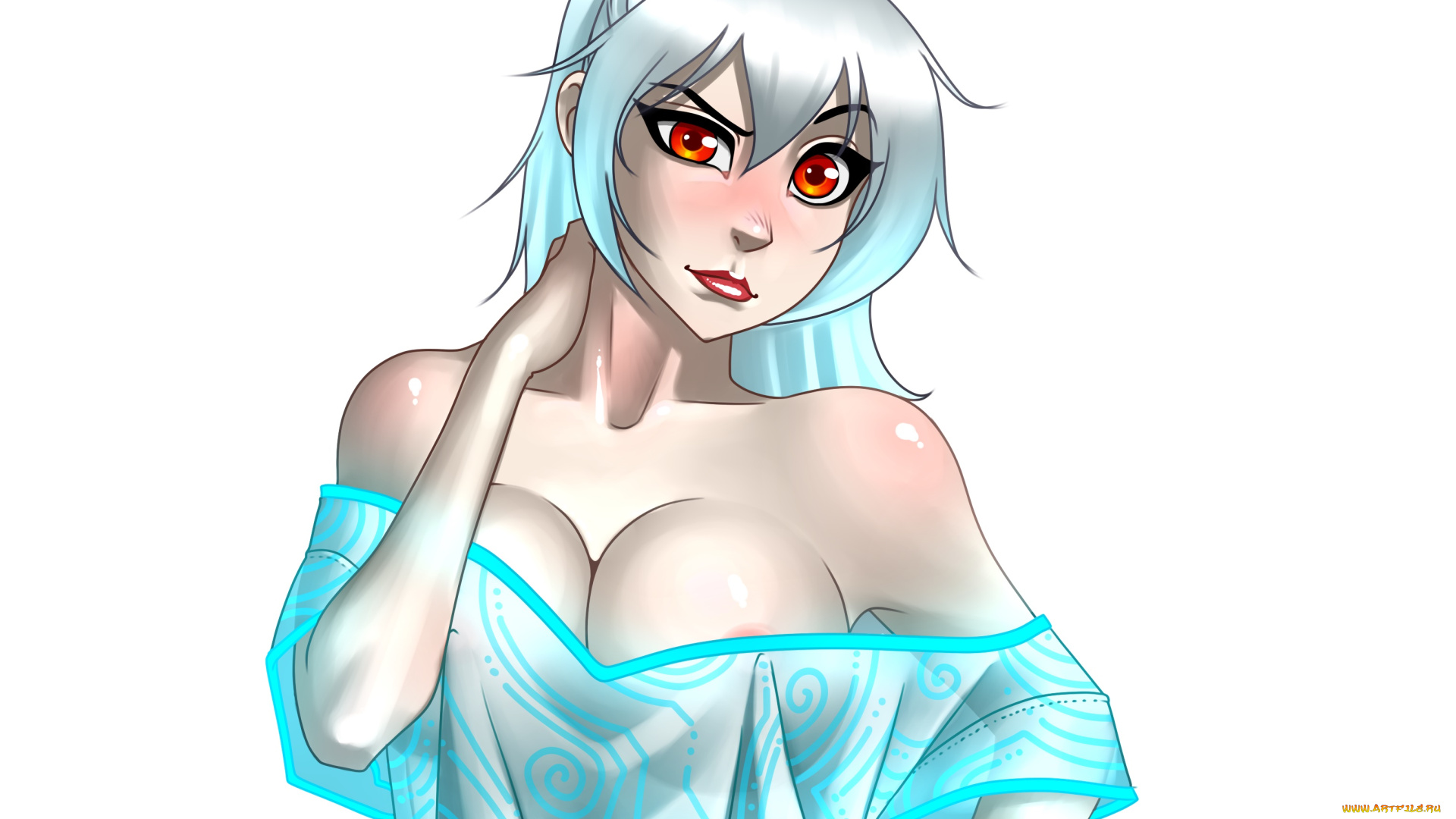 рисованное, люди, девушка, взгляд, фон