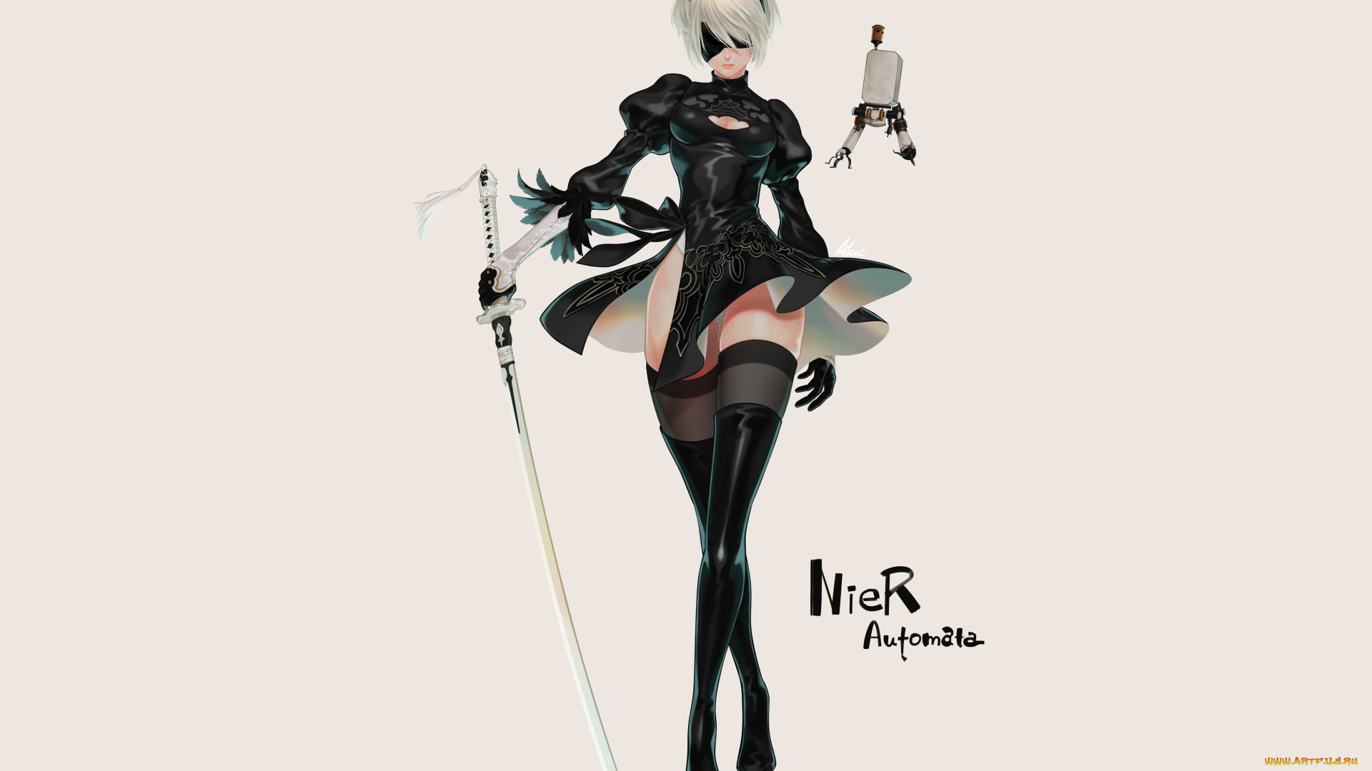 видео, игры, nier, , automata, девушка