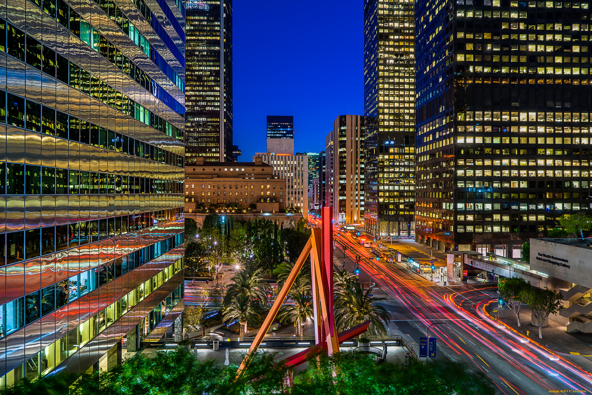 bonaventure, hotel, города, лос-анджелес, , сша, огни, ночь