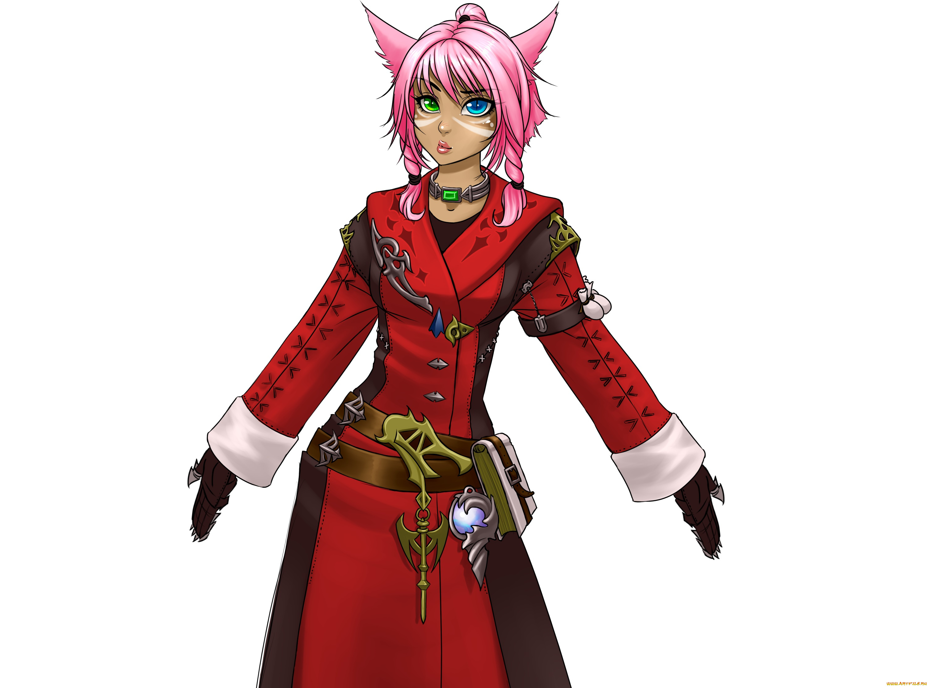 рисованное, -, другое, девушка, взгляд, фон