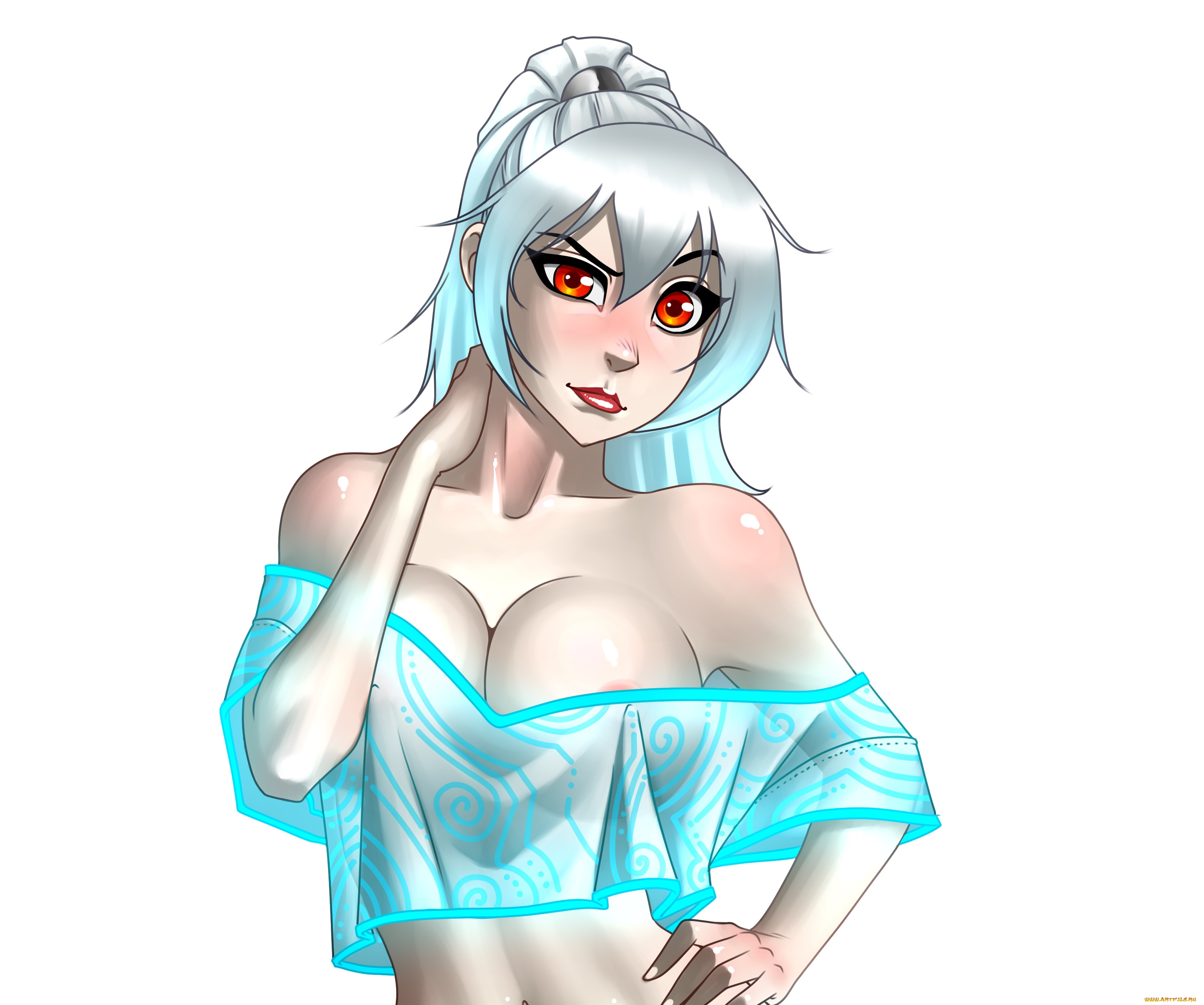 рисованное, люди, девушка, взгляд, фон