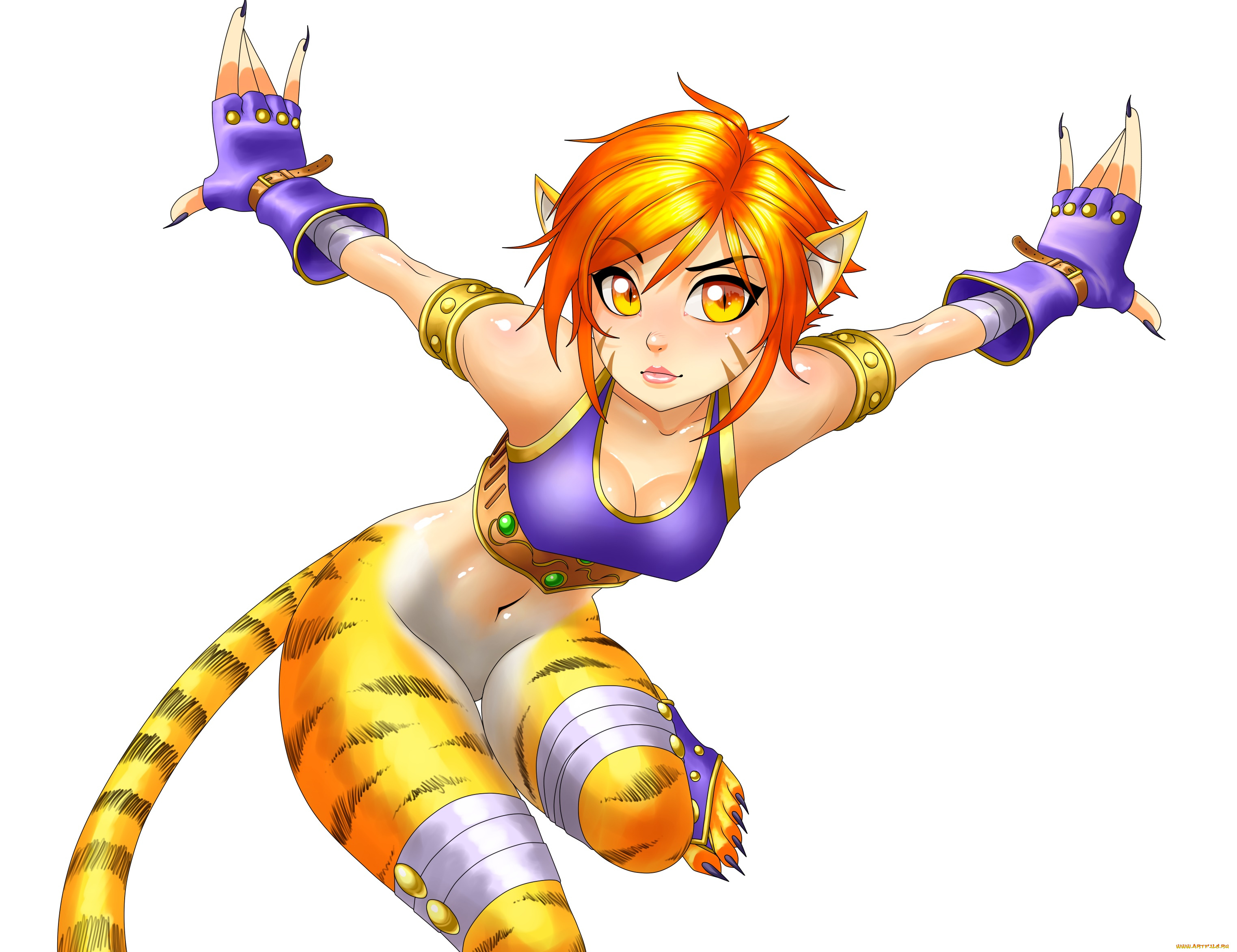 рисованное, -, другое, девушка, взгляд, фон