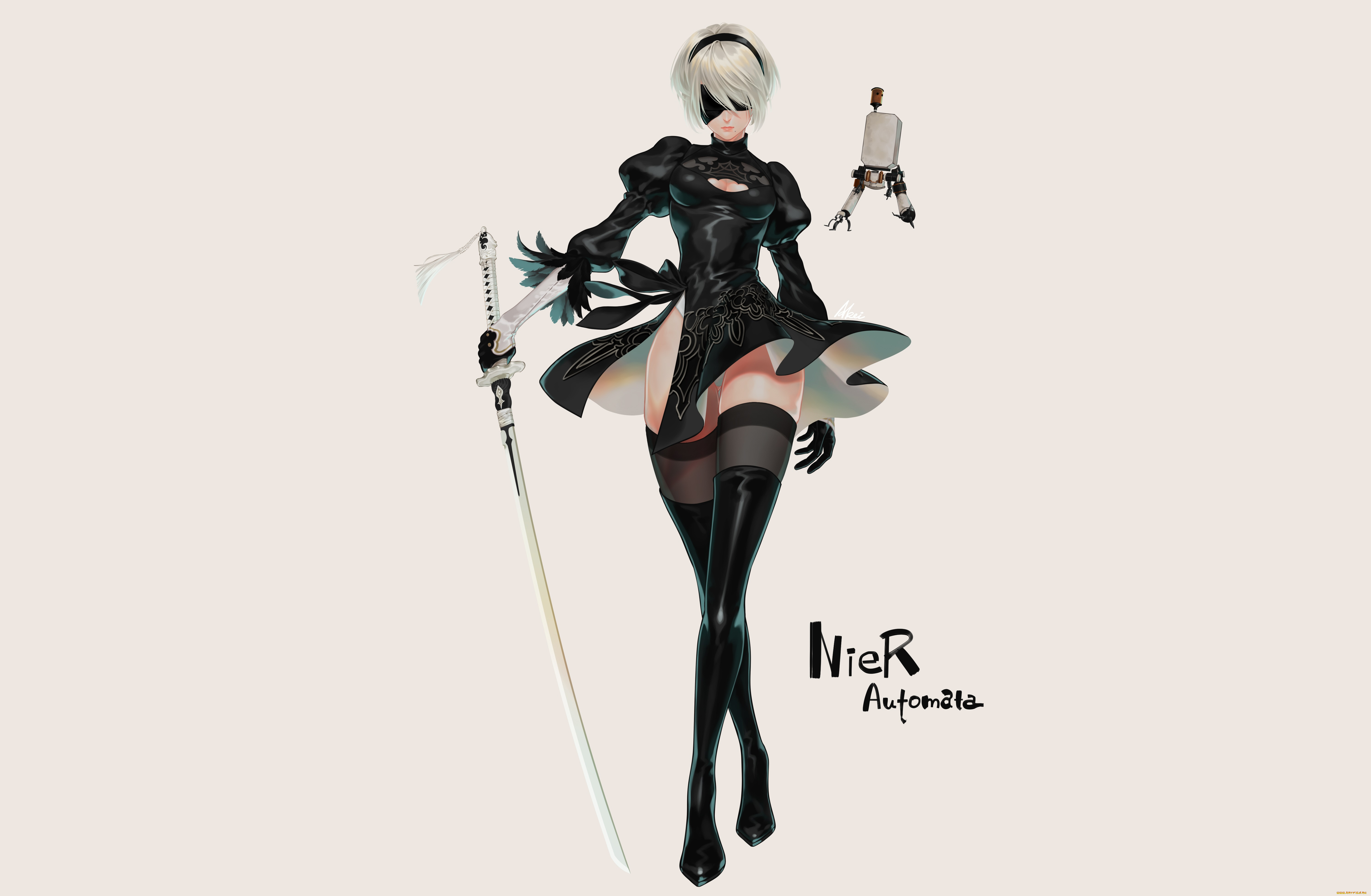 видео, игры, nier, , automata, девушка