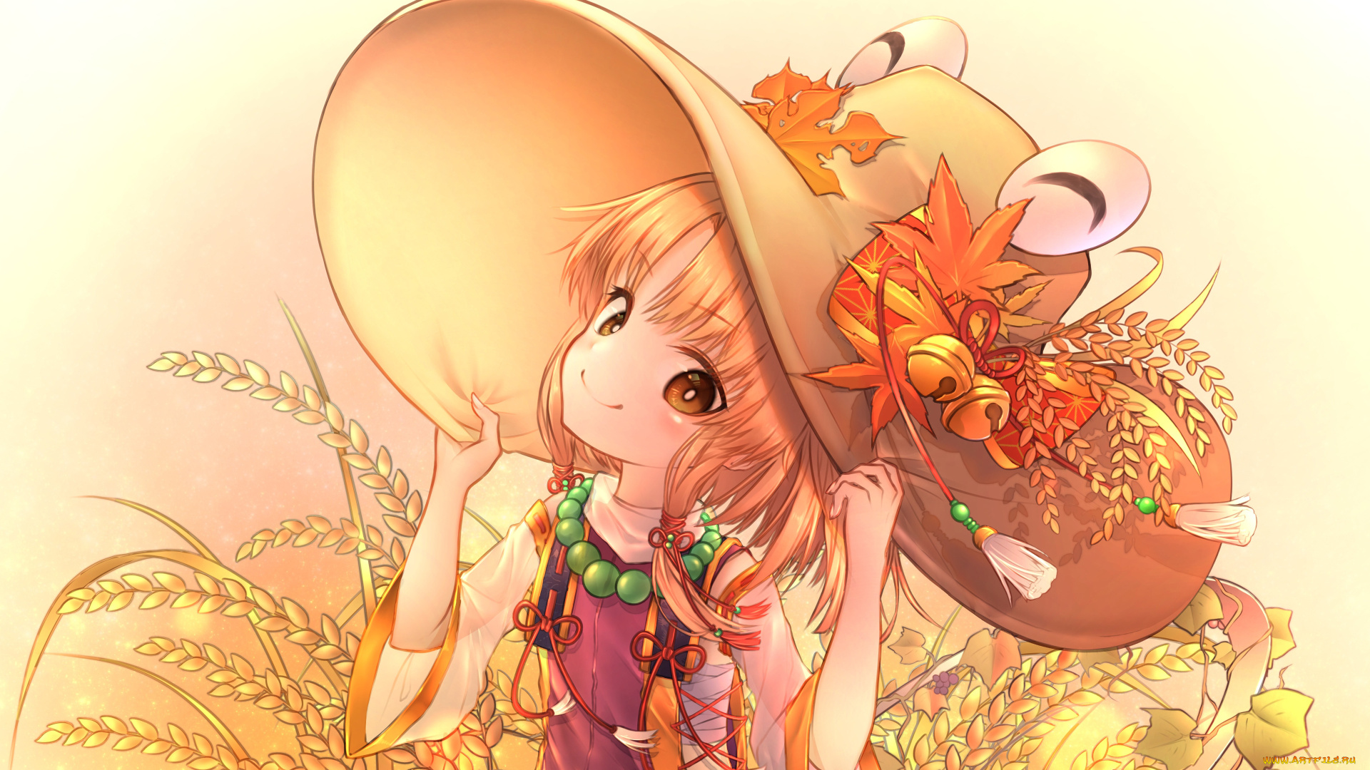 аниме, touhou, взгляд, девушка, фон