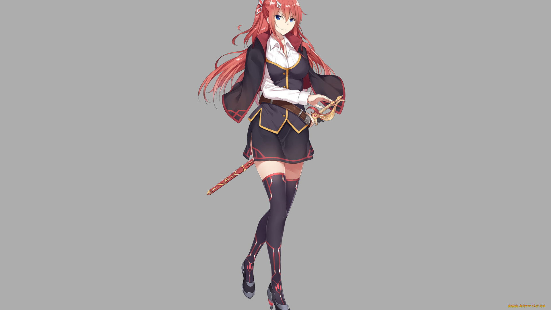 аниме, unknown, , другое, , девушка, взгляд, фон