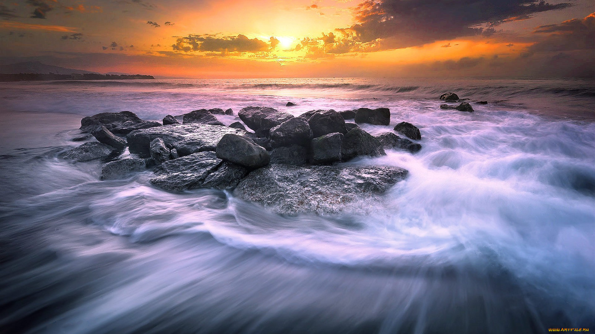 природа, побережье, простор