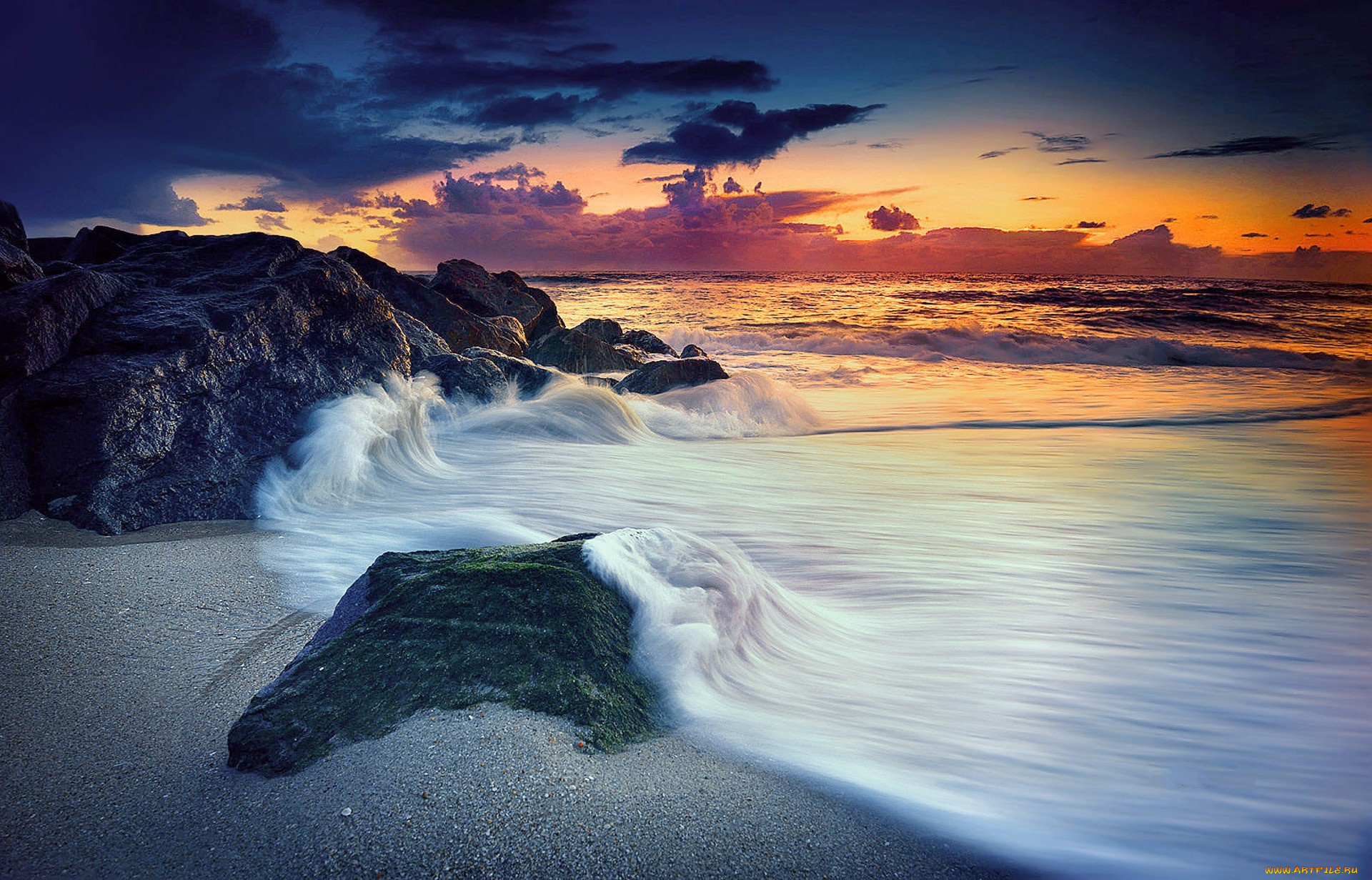 природа, побережье, простор