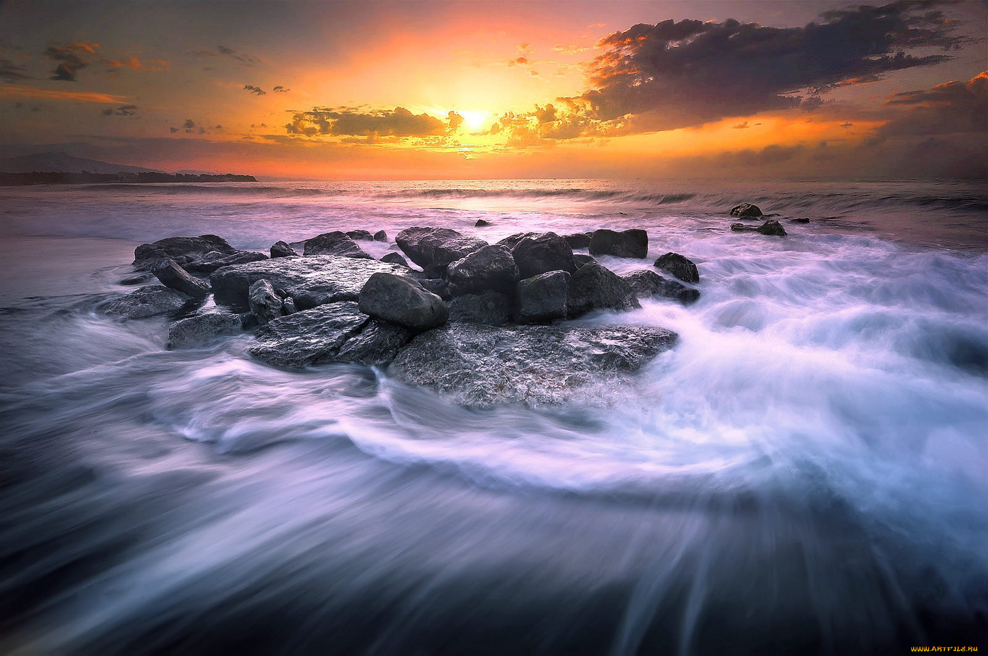 природа, побережье, простор