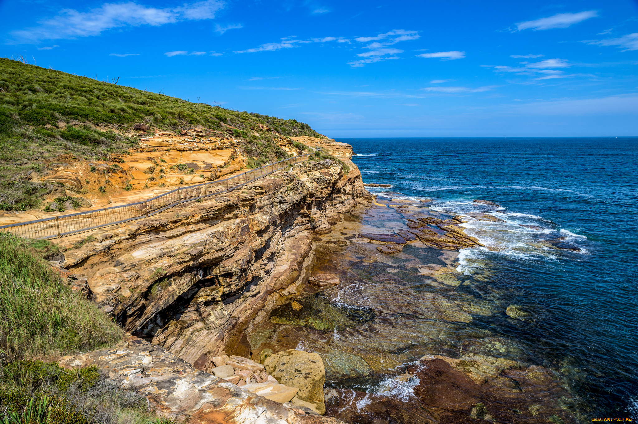 природа, побережье, простор