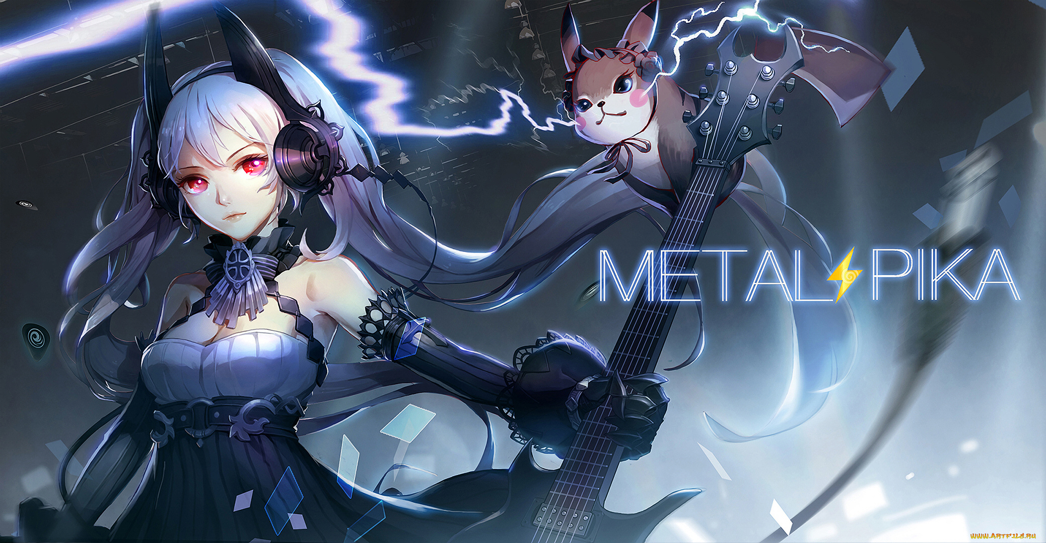 аниме, музыка, гитара, девушка