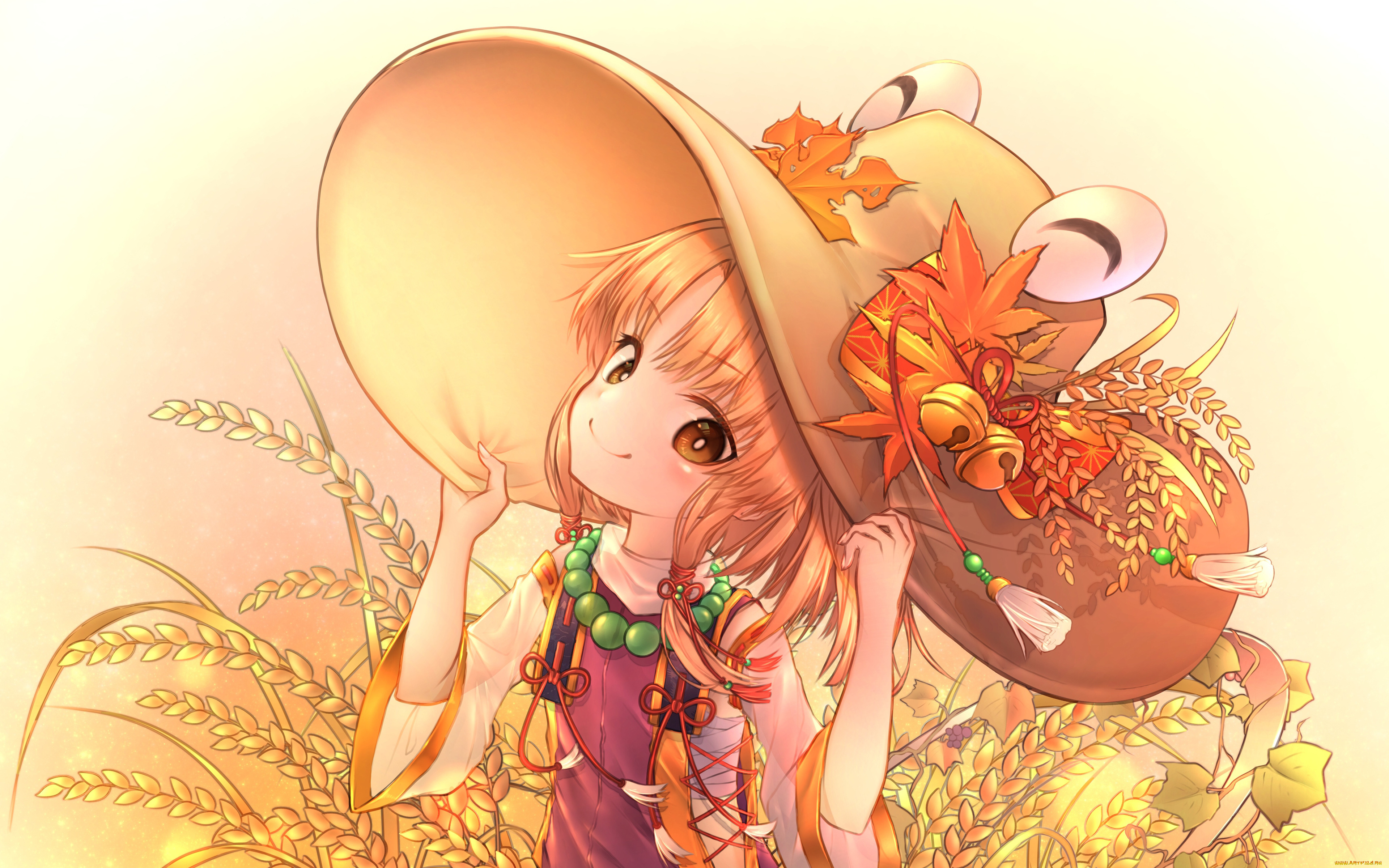 аниме, touhou, взгляд, девушка, фон