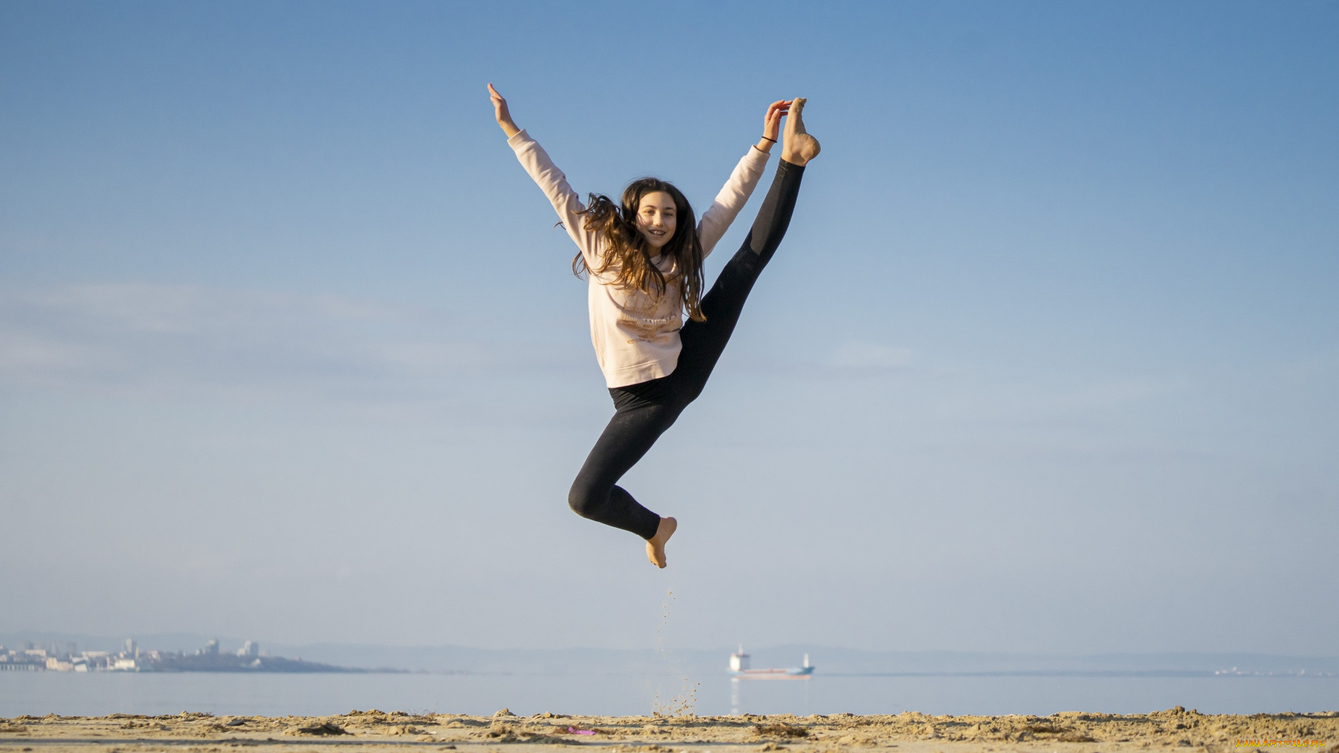 разное, дети, девочка, прыжок