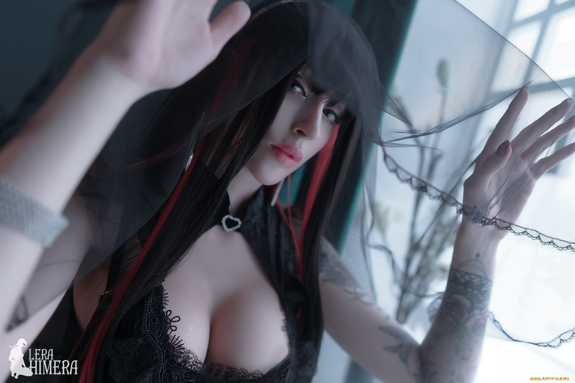 девушки, valery, himera, , lera, himera, костюм, образ, тату, вуаль