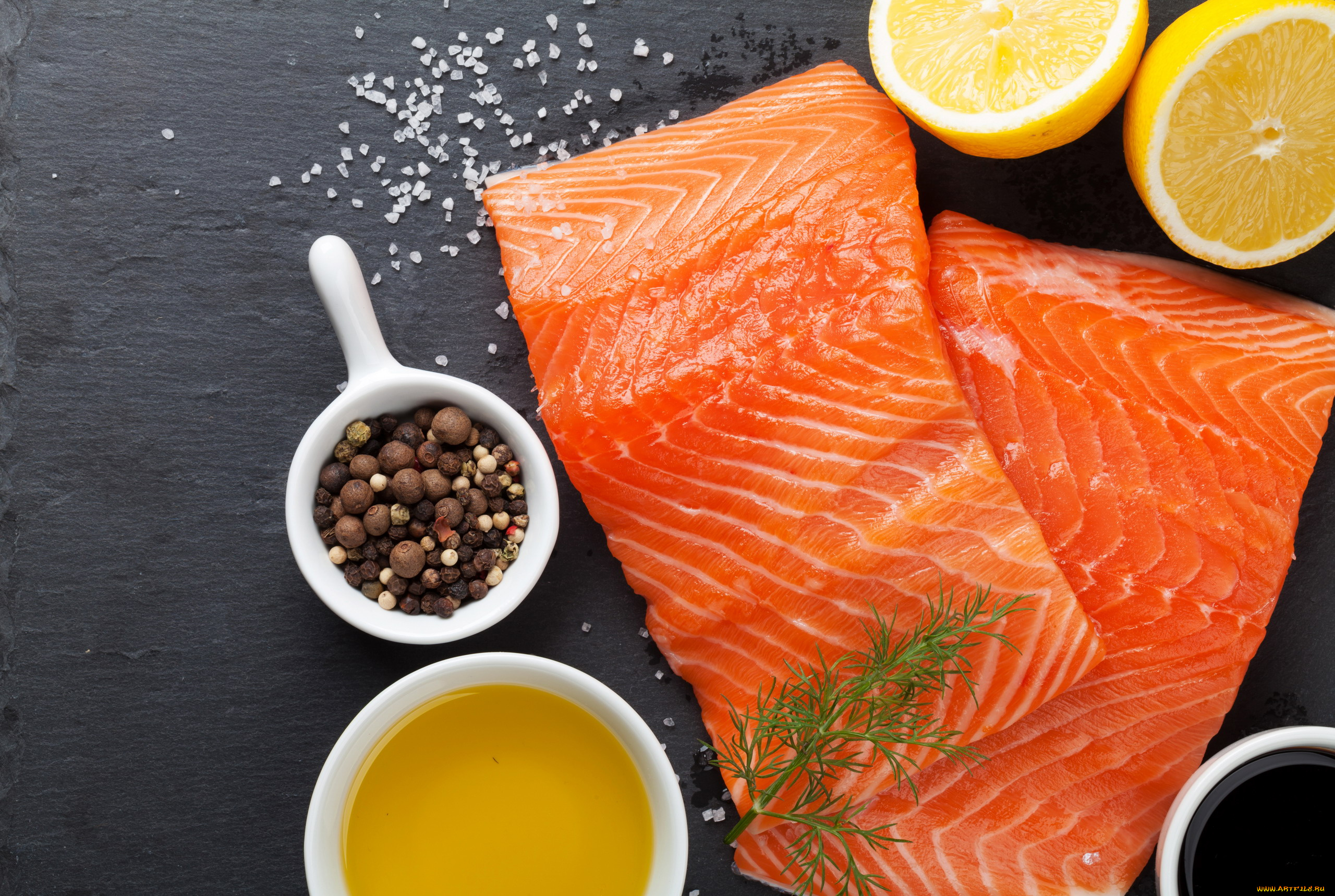 еда, рыба, , морепродукты, , суши, , роллы, перец, укроп, форель, лимон