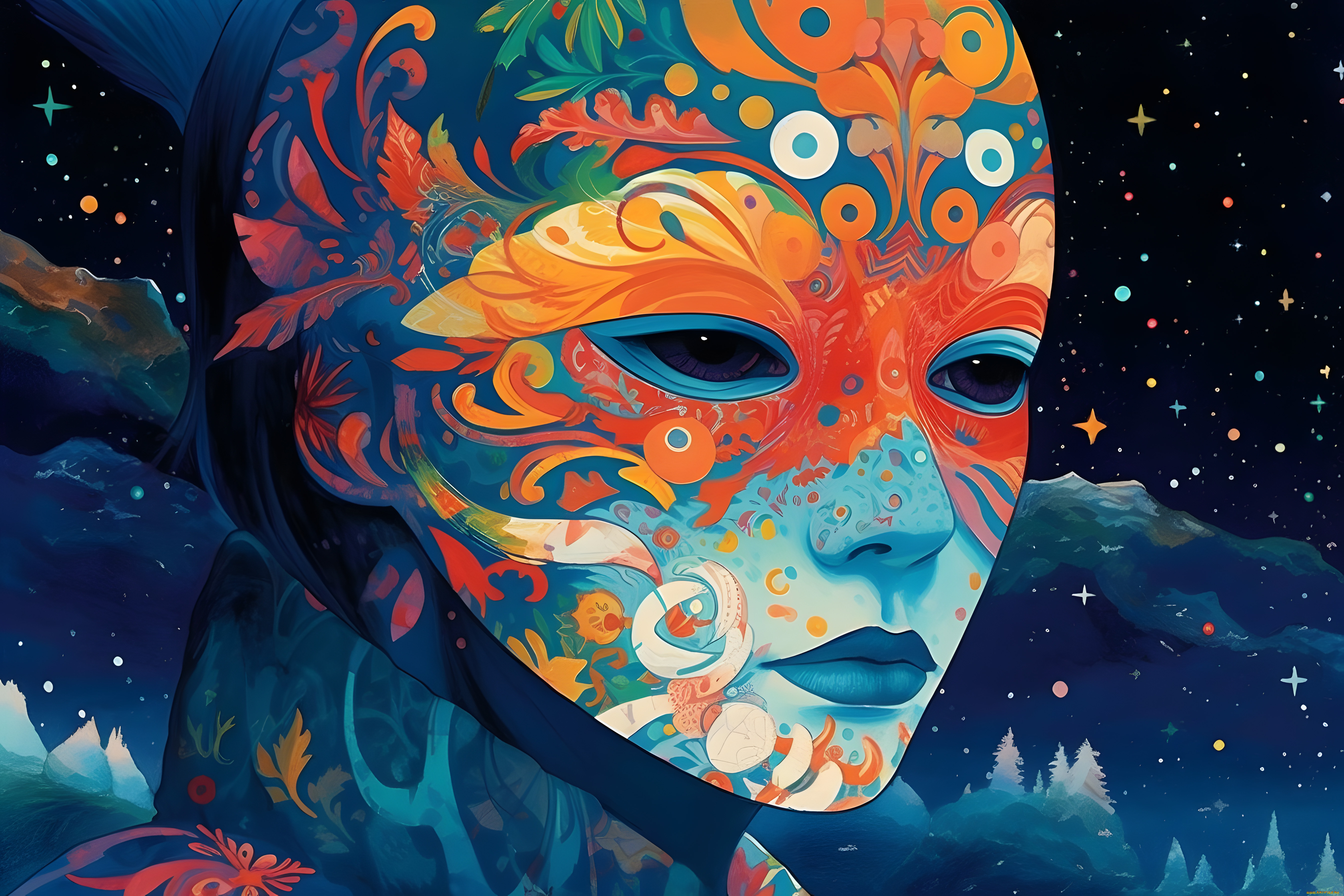 рисованное, -, другое, маска