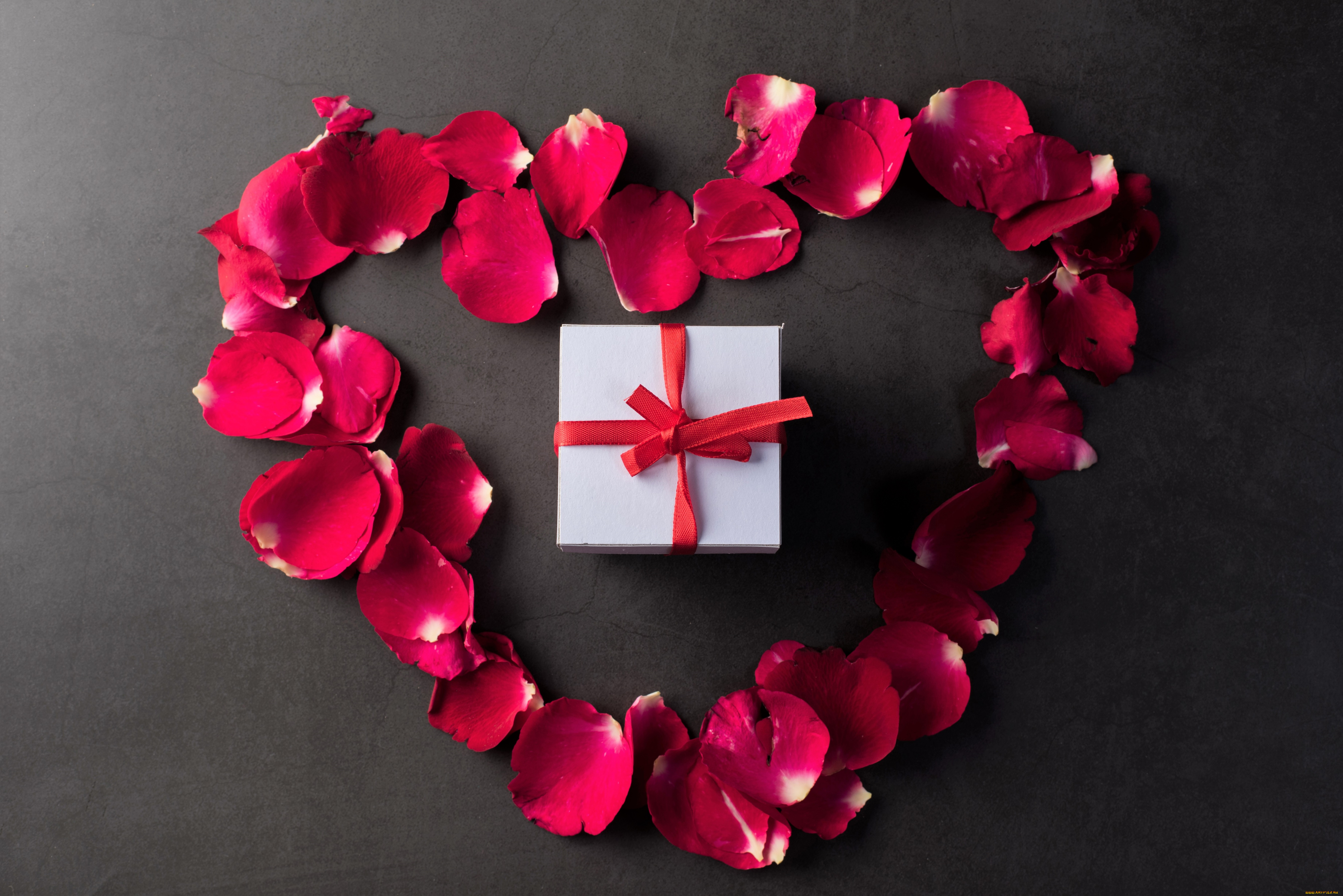 праздничные, день, святого, валентина, , сердечки, , любовь, подарок, лепестки, сердечко