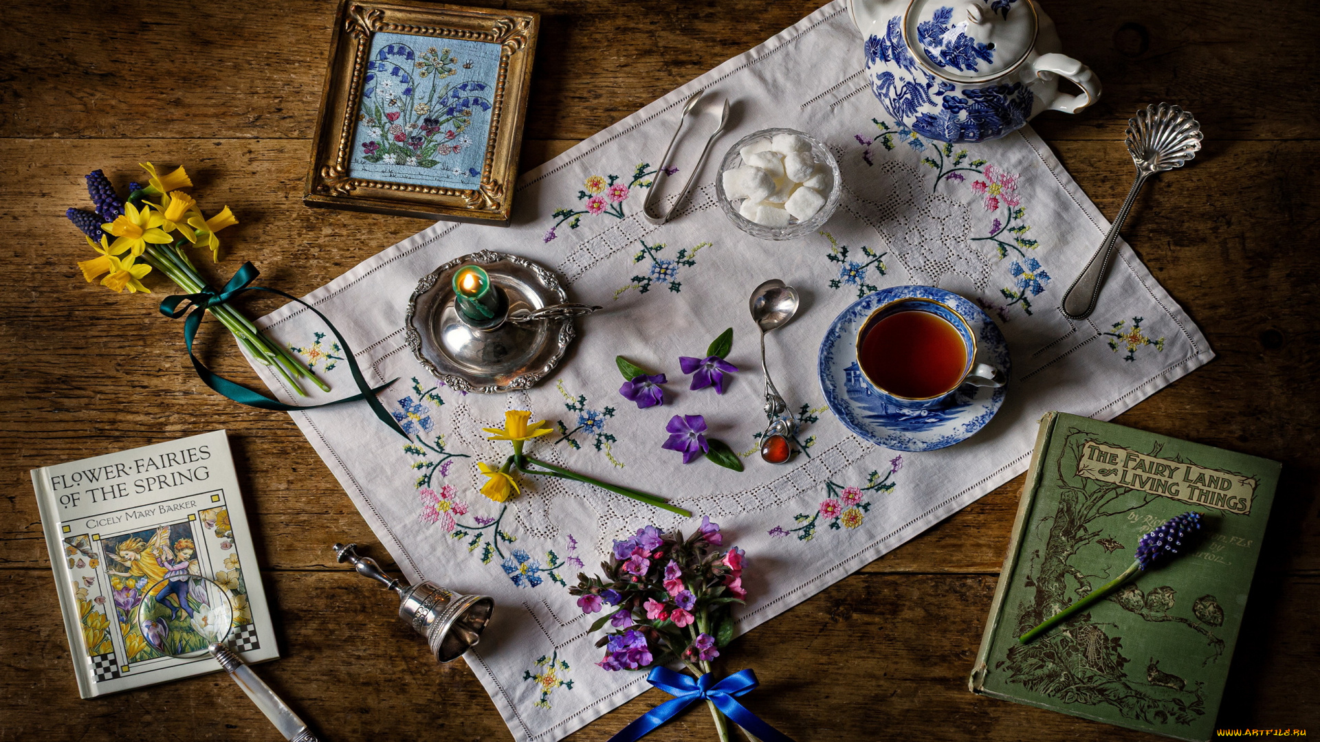 еда, напитки, , чай, книги, колокольчик, заварник, чай, сахар