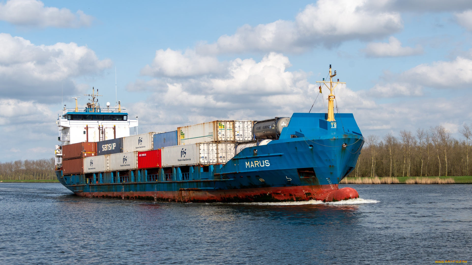 корабли, грузовые, суда, контейнеровоз