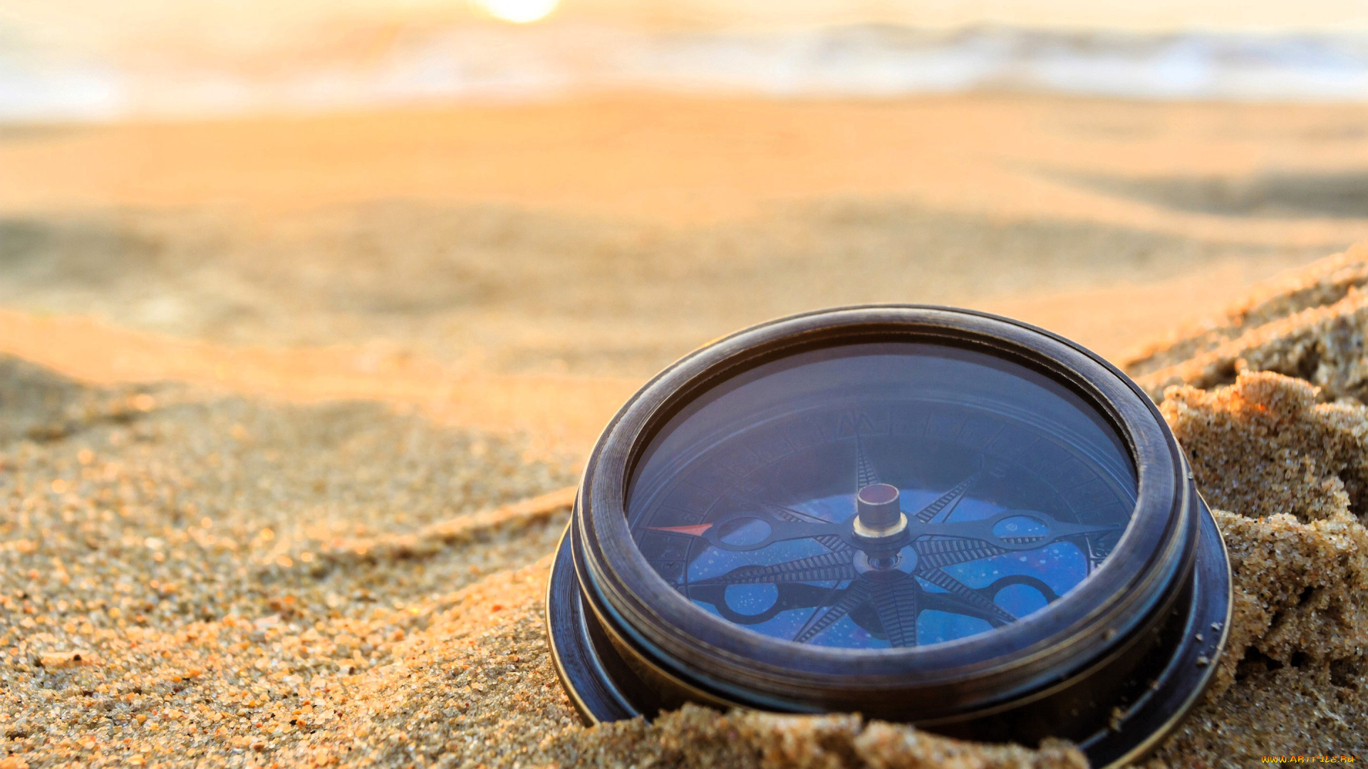 разное, -, другое, песок, пляж, компас