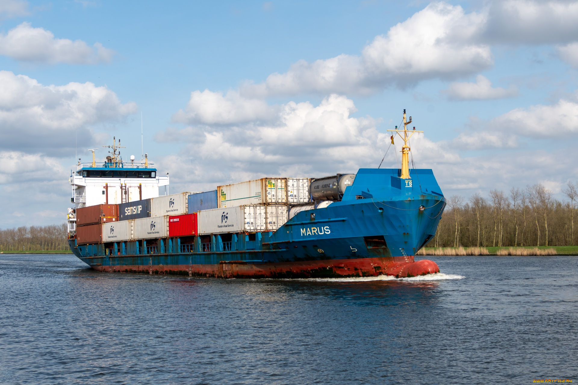 корабли, грузовые, суда, контейнеровоз