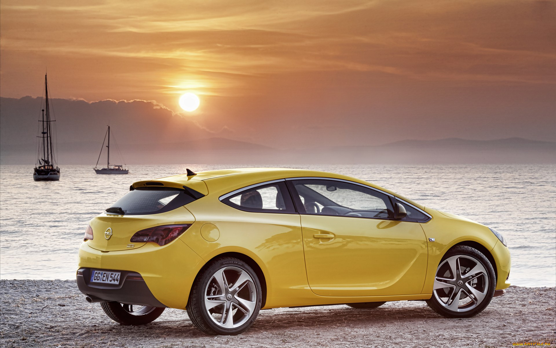 opel, astra, gtc, 2012, автомобили, желтый, авто