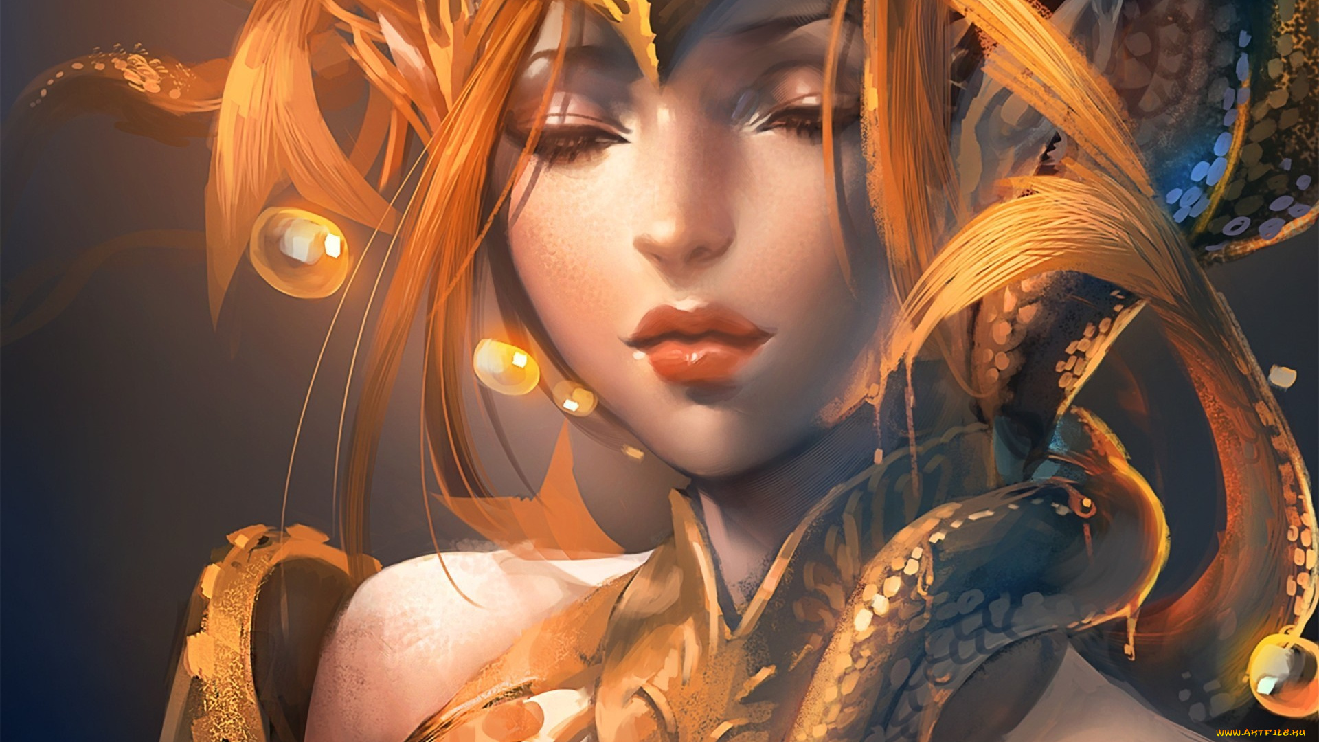 фэнтези, девушки, рыбы