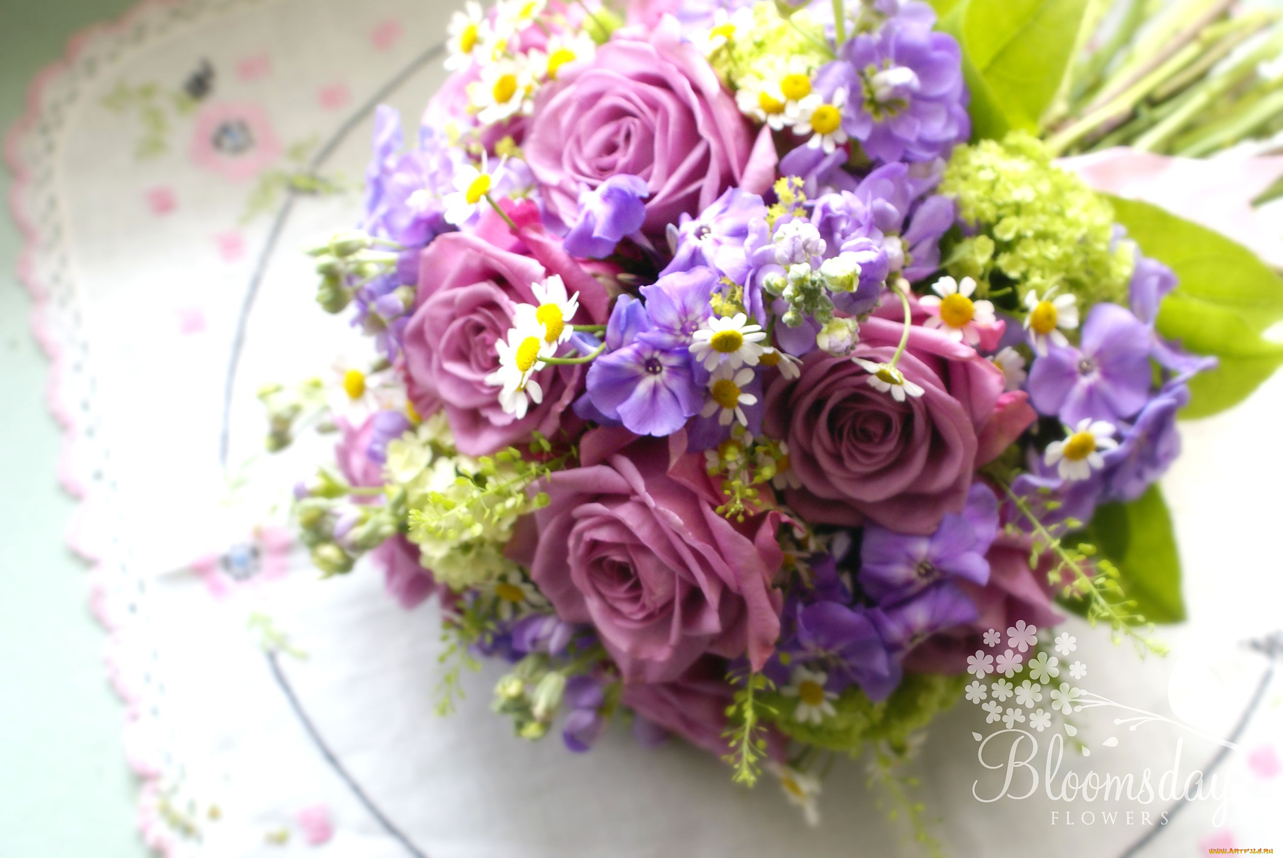 цветы, букеты, композиции, ромашки, флоксы, гортензия, розы