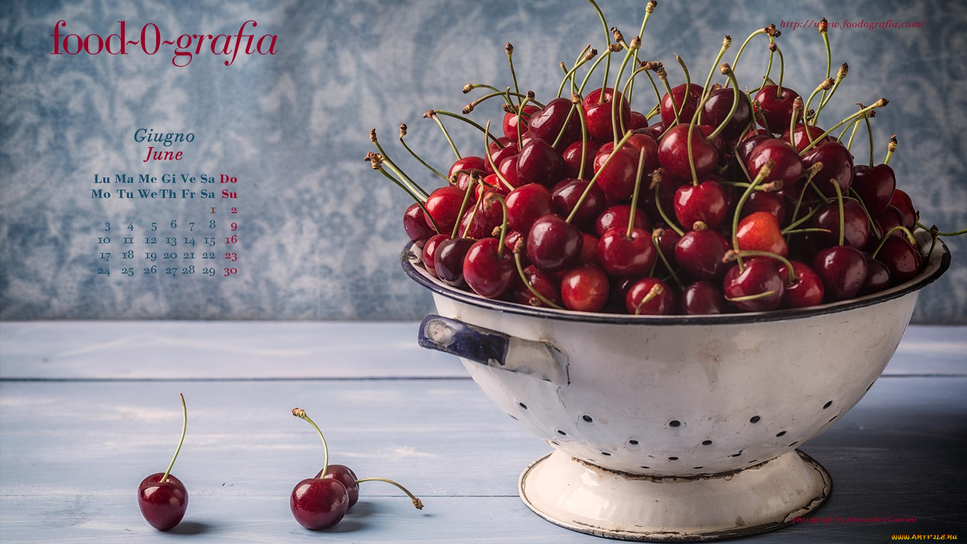 календари, еда, черешни