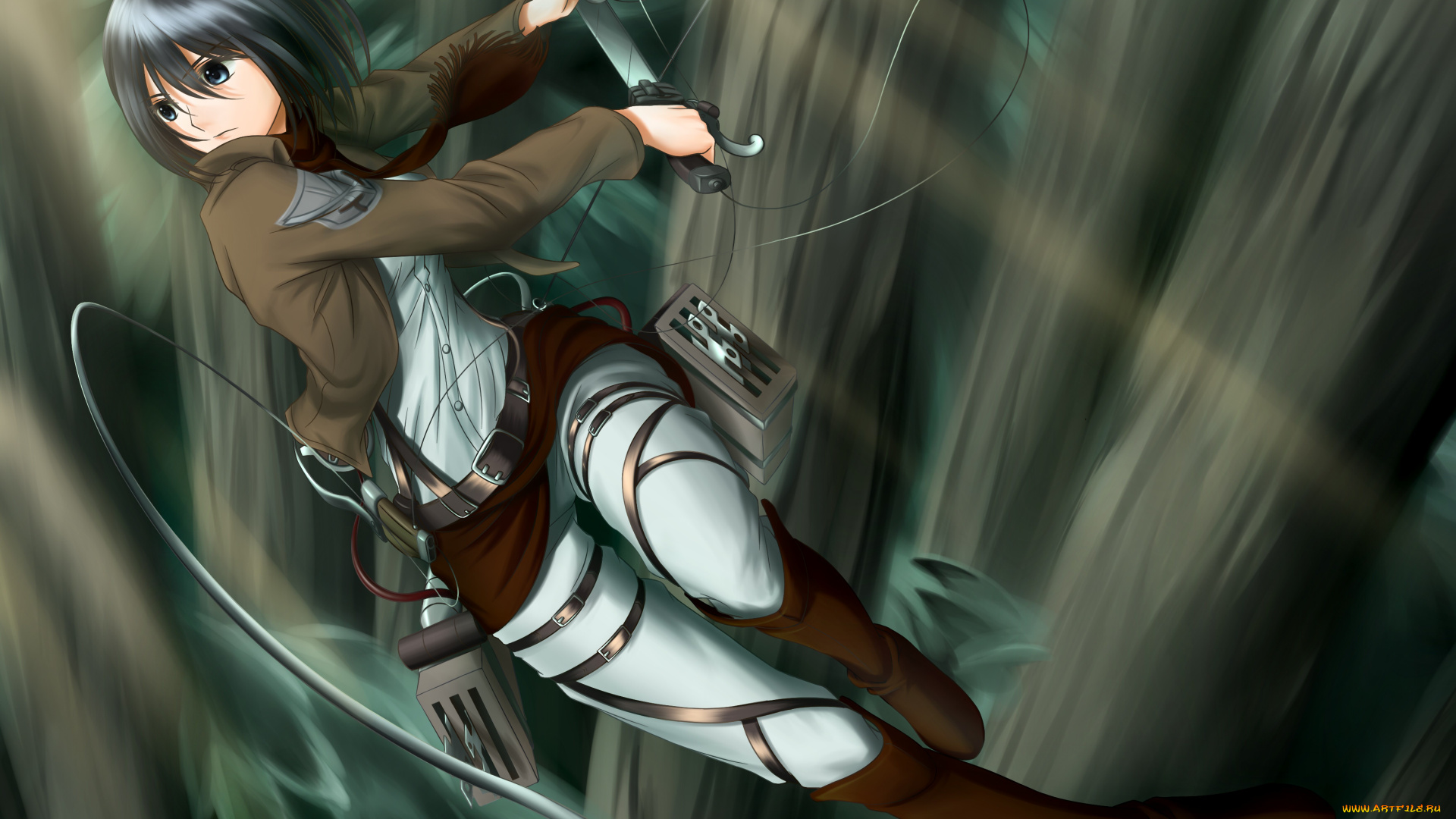 mikasa, ackerman, аниме, shingeki, no, kyojin, девушка