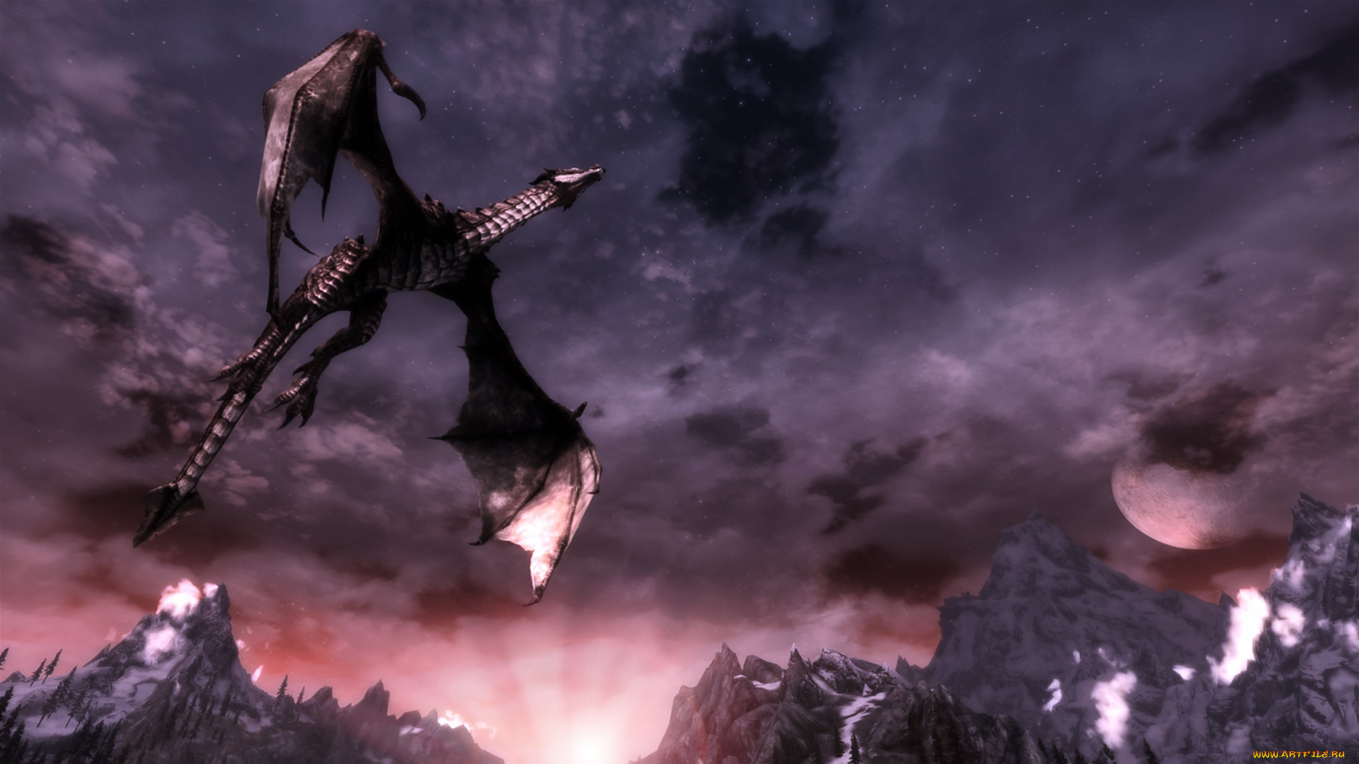 видео, игры, the, elder, scrolls, skyrim, дракон