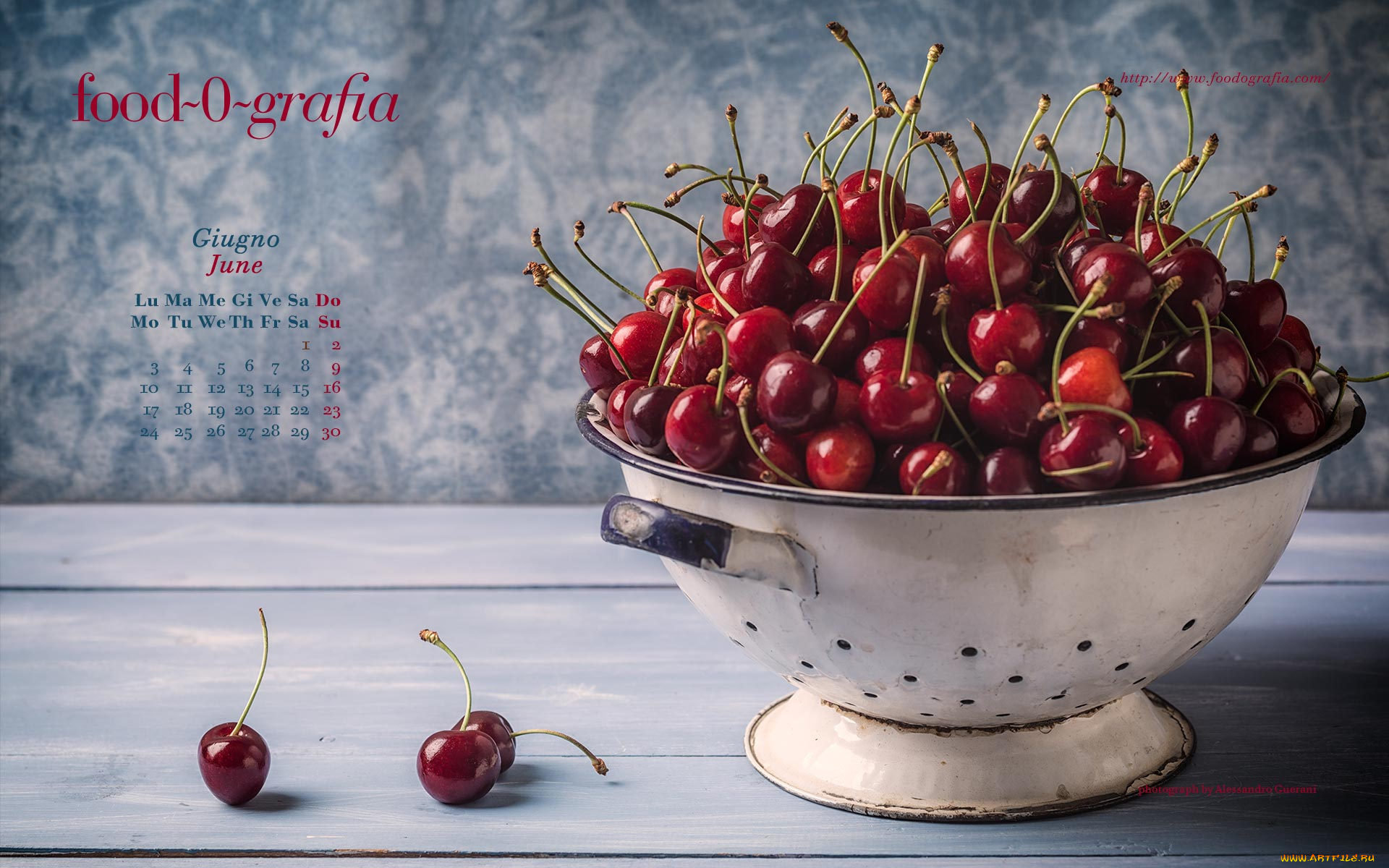 календари, еда, черешни