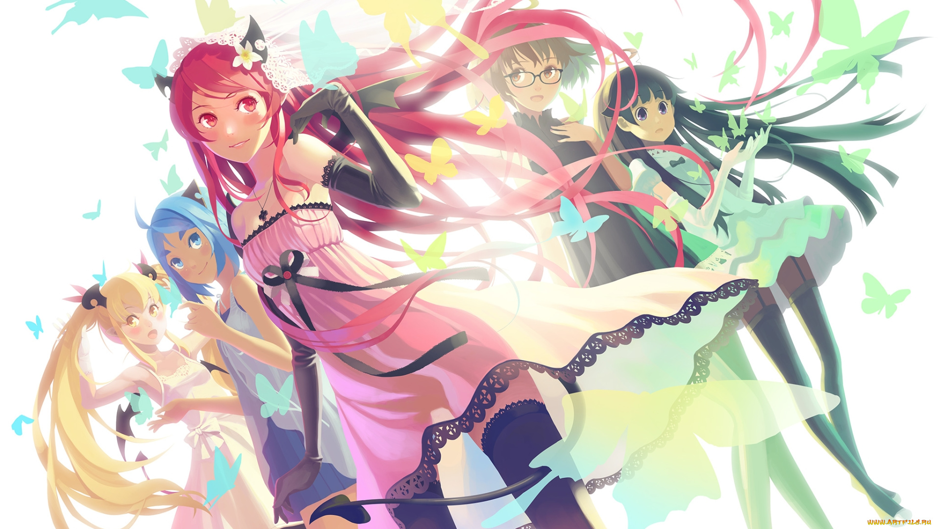 аниме, -angels, &, demons, арт, девушки