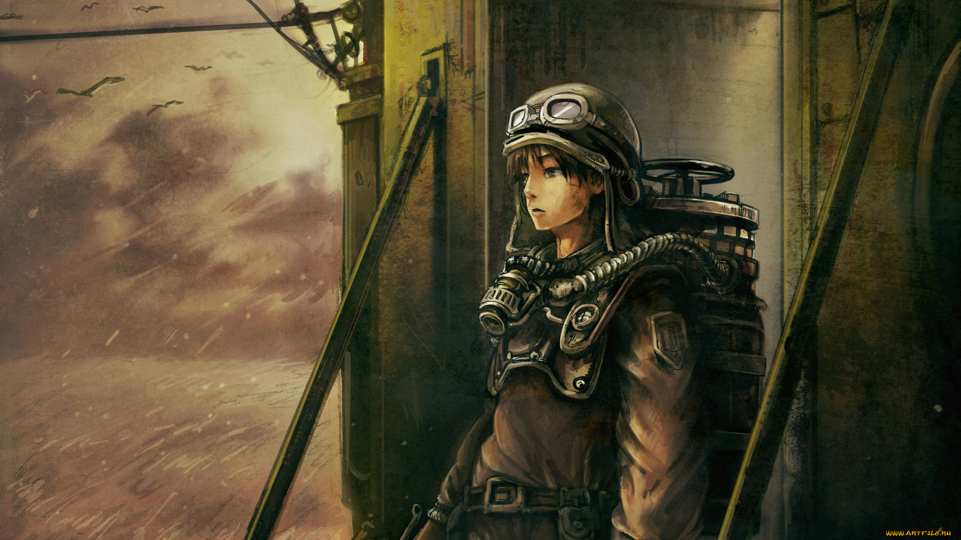 аниме, -weapon, , blood, &, technology, арт, toi, форма, военная, каска, оборудование, парень, number8