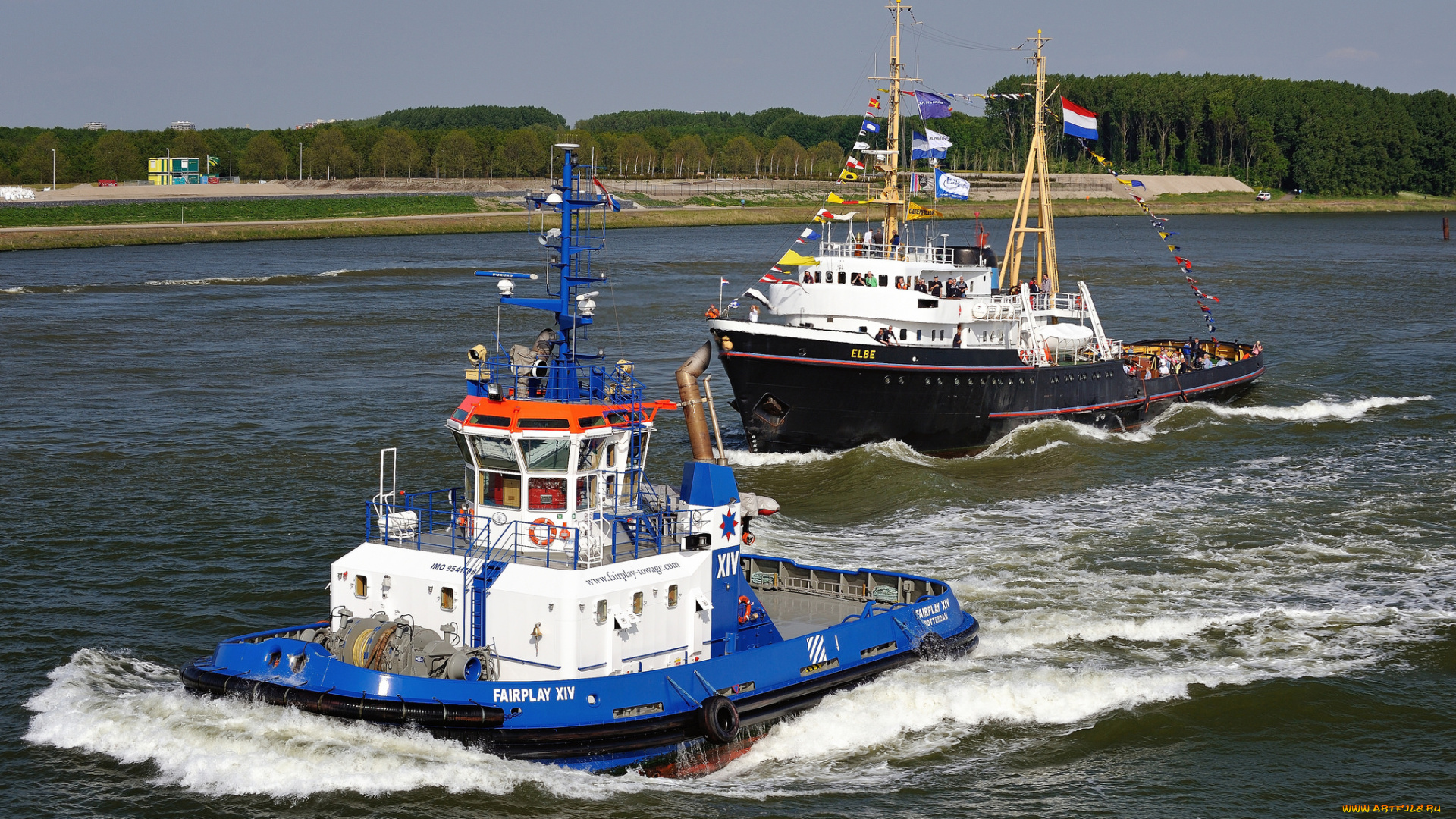 корабли, баркасы, , , буксиры, канал, буксиры