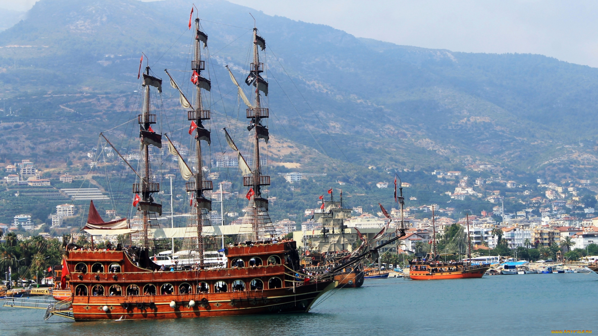 корабли, парусники, мачты