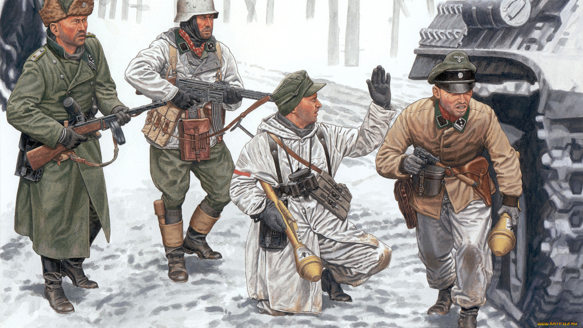 рисованные, армия, солдаты