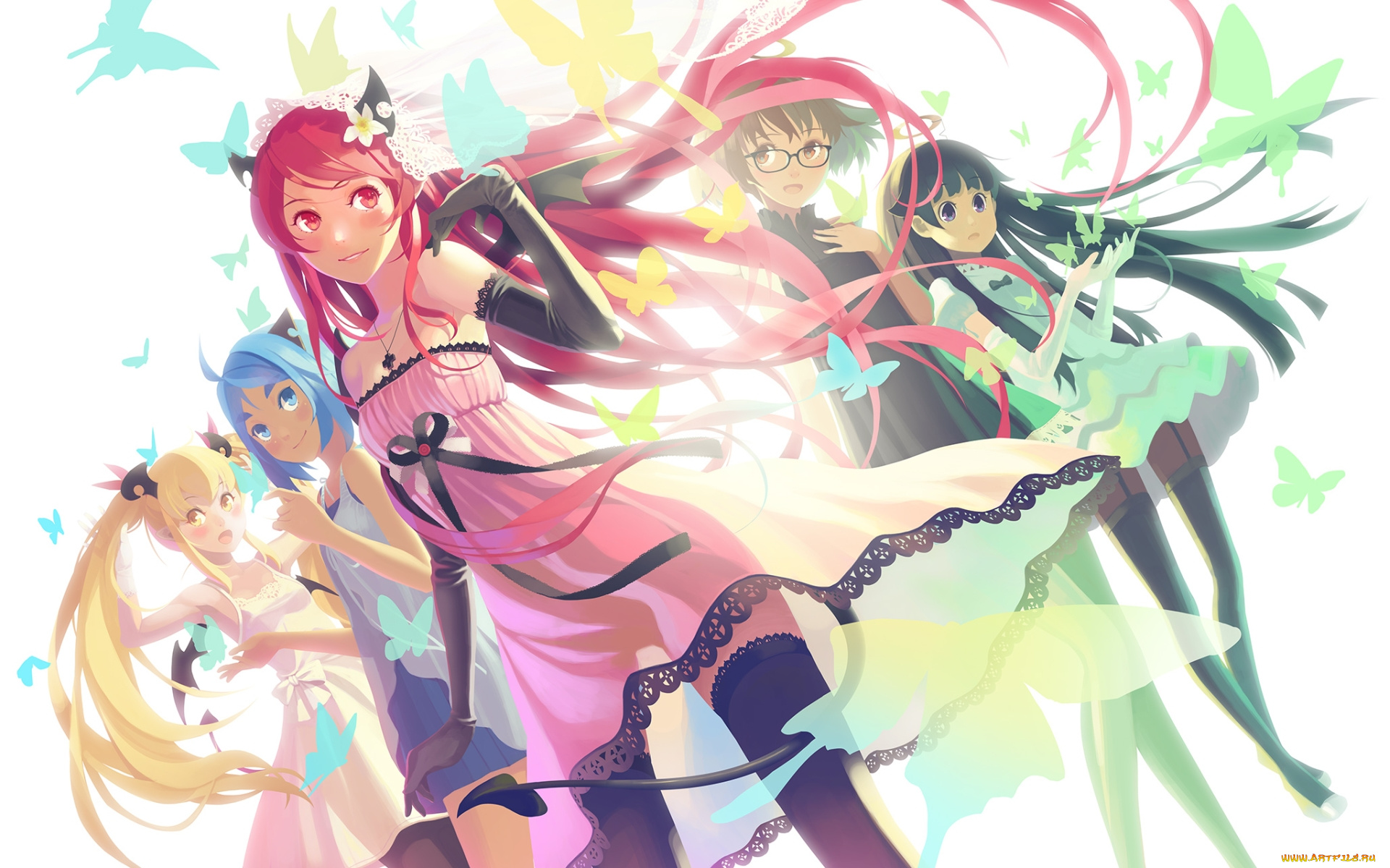 аниме, -angels, &, demons, арт, девушки