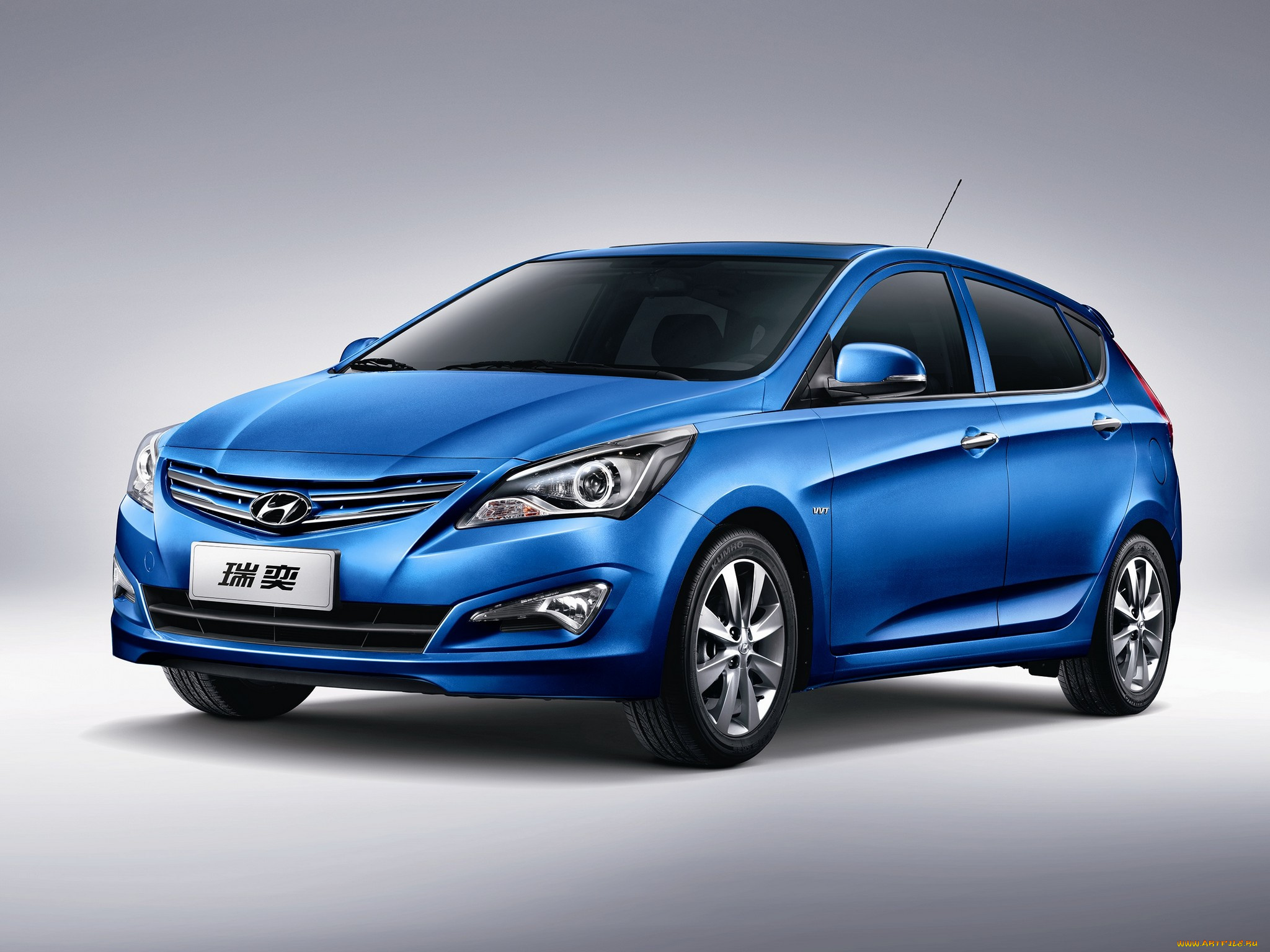 автомобили, hyundai, 2014г, rb, hatchback, синий, verna