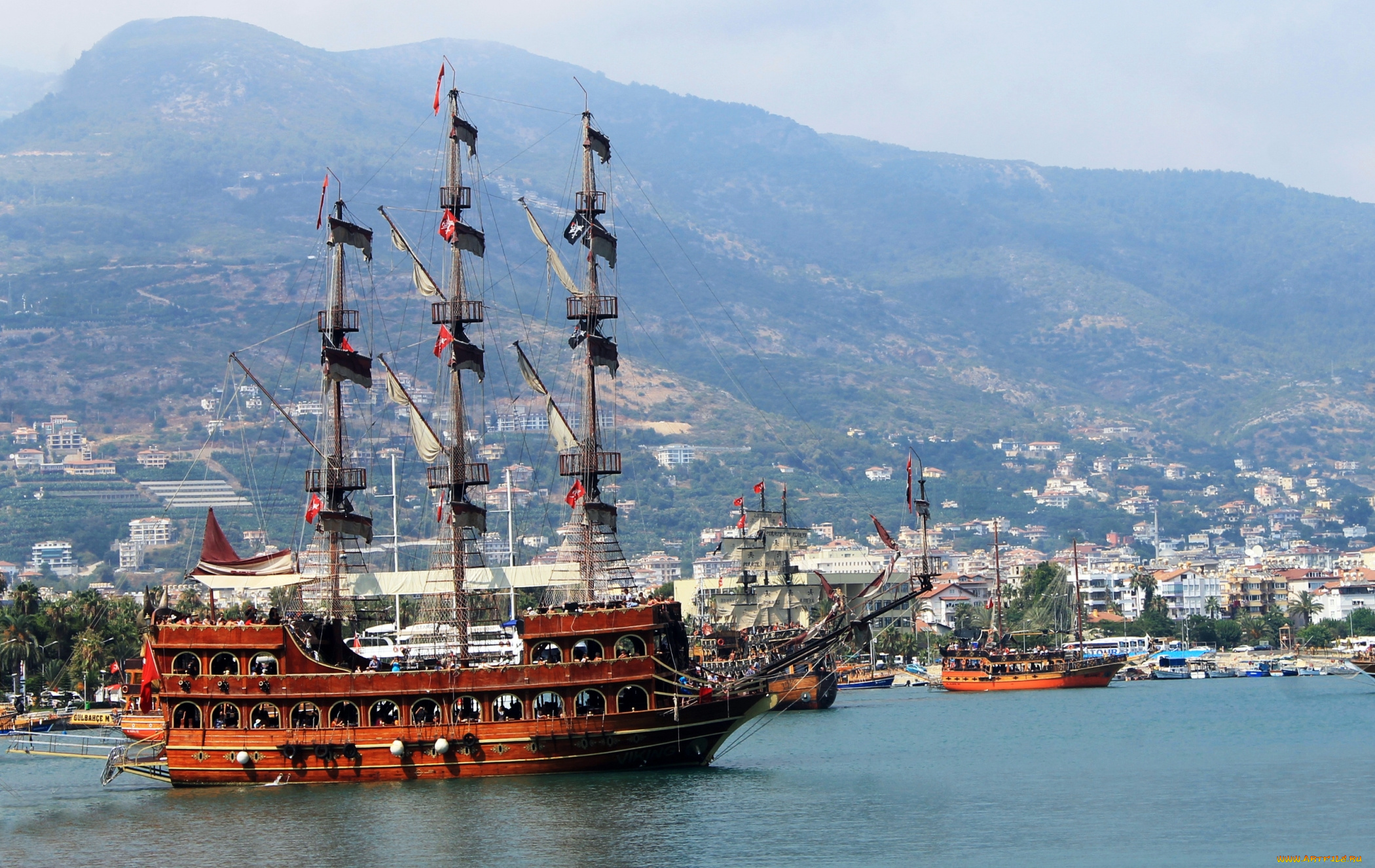 корабли, парусники, мачты