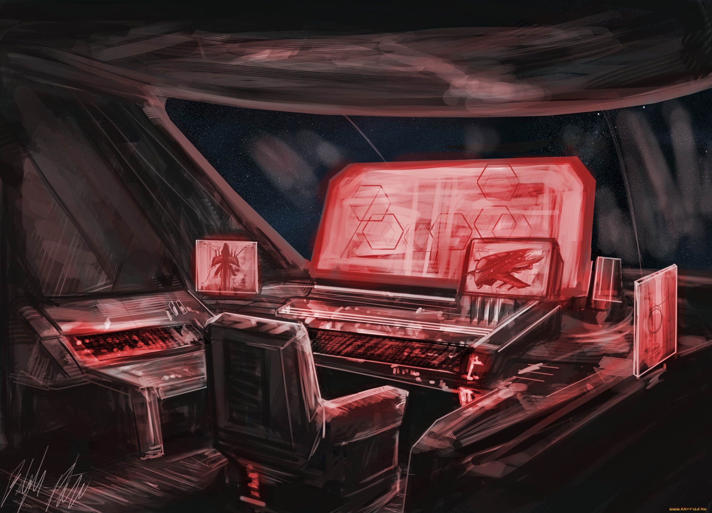 фэнтези, космические, корабли, , звездолеты, , станции, корабль, космический, управление, отсек