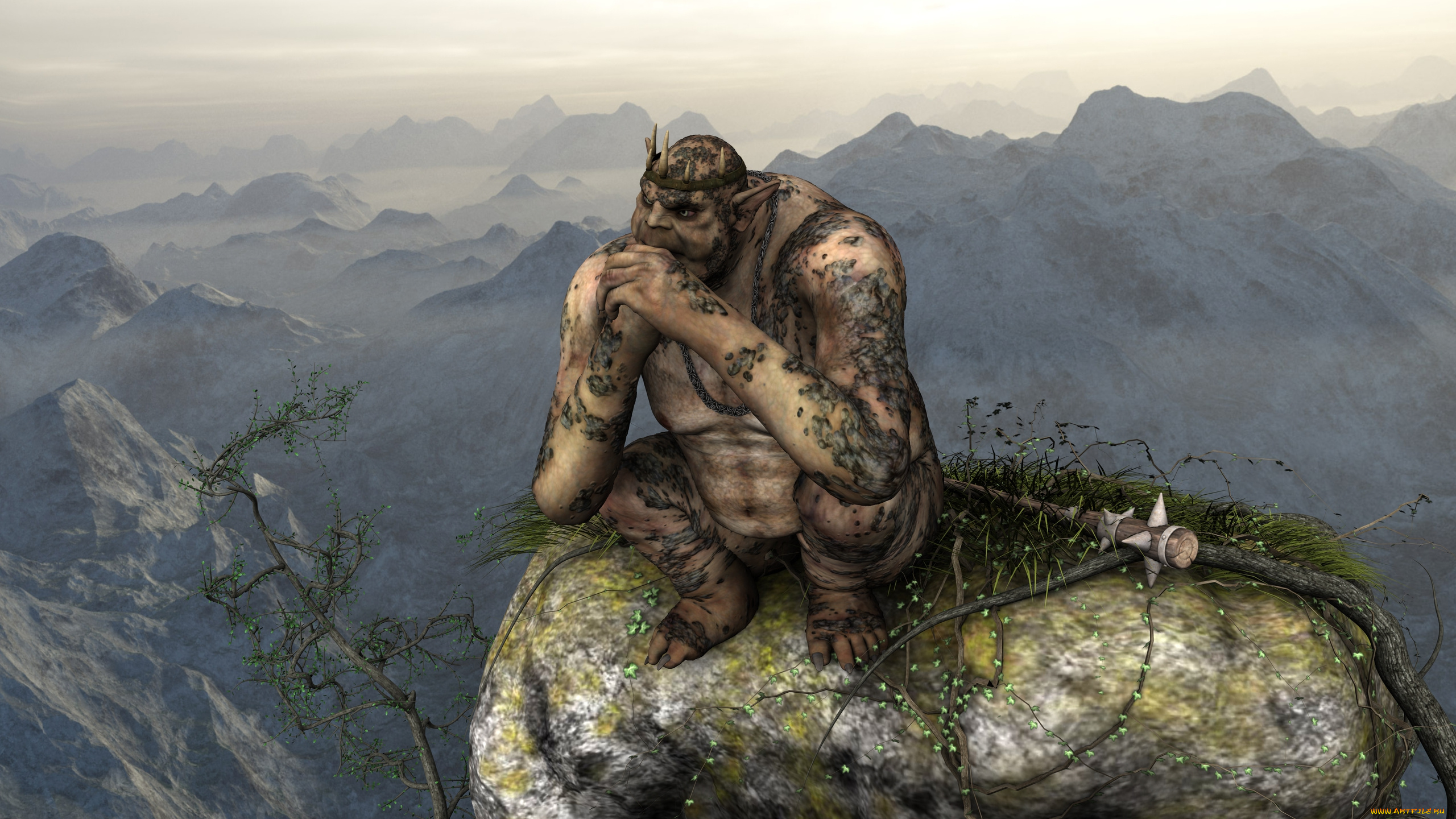 3д, графика, эльфы, , elves, эльф, горы