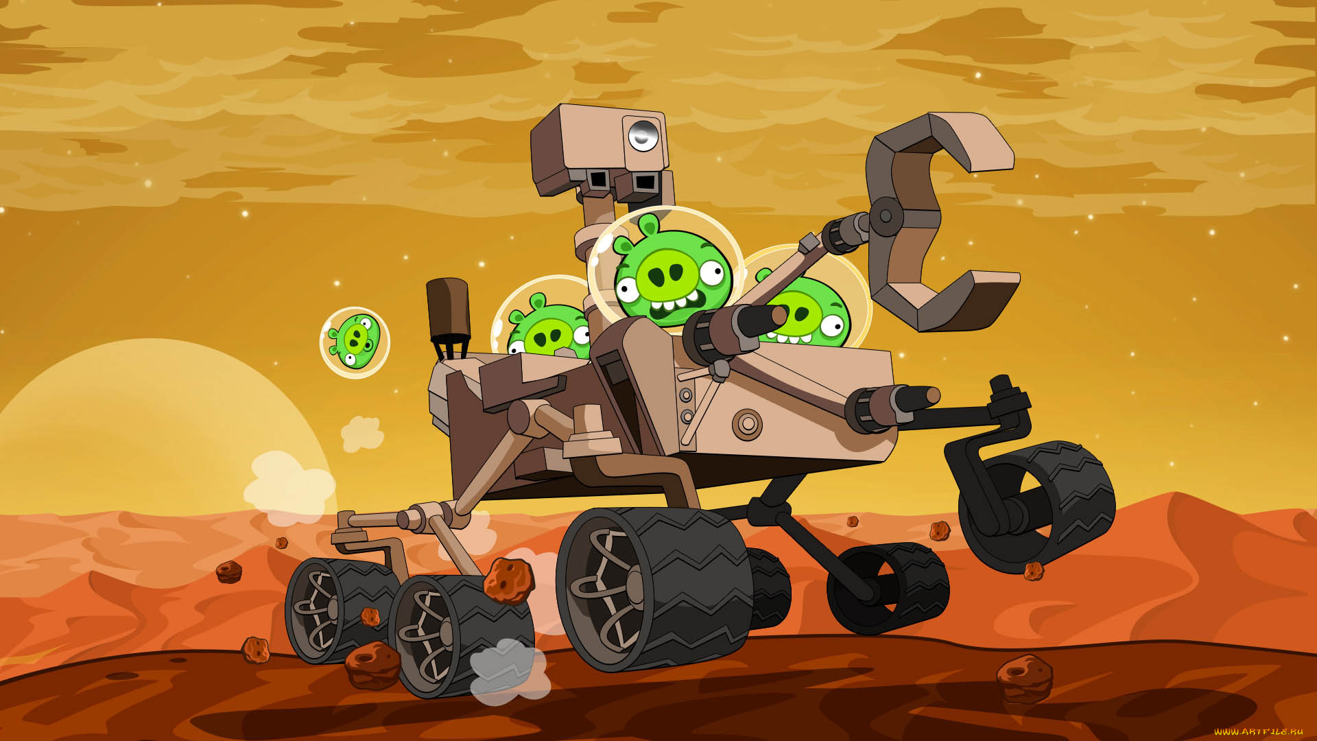 angry, birds, space, видео, игры, angry, birds, red, planet