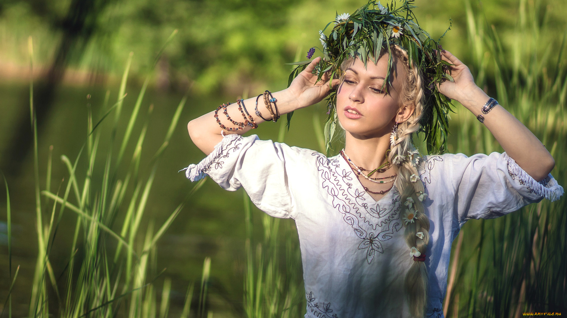 девушки, -unsort, , блондинки, девушка, природа, блондинка, трава