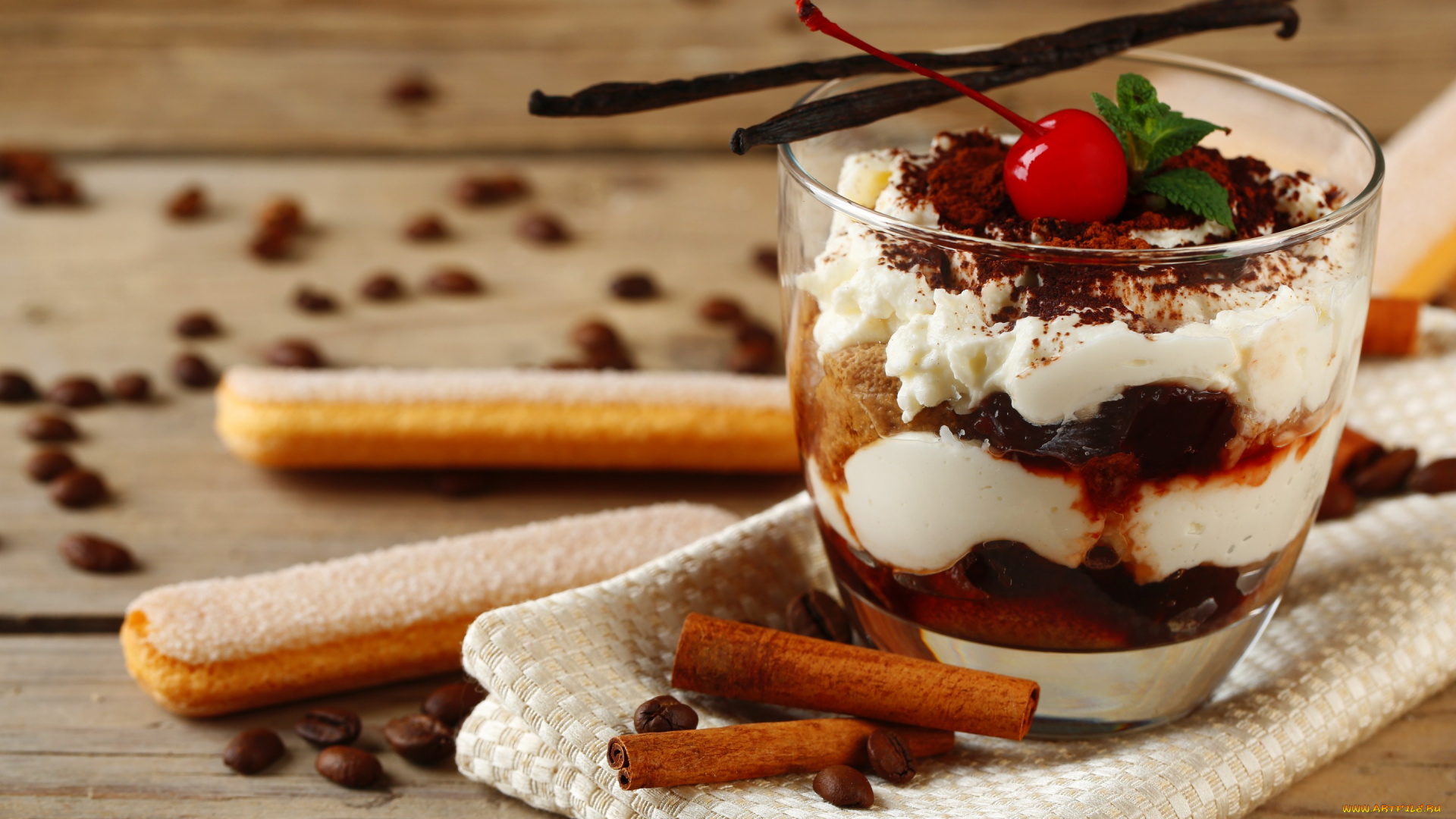 еда, мороженое, , десерты, вишенка, тирамису, печенье, крем, italian, сладкое, десерт, glass, tiramisu, sweet, dessert, корица, ваниль