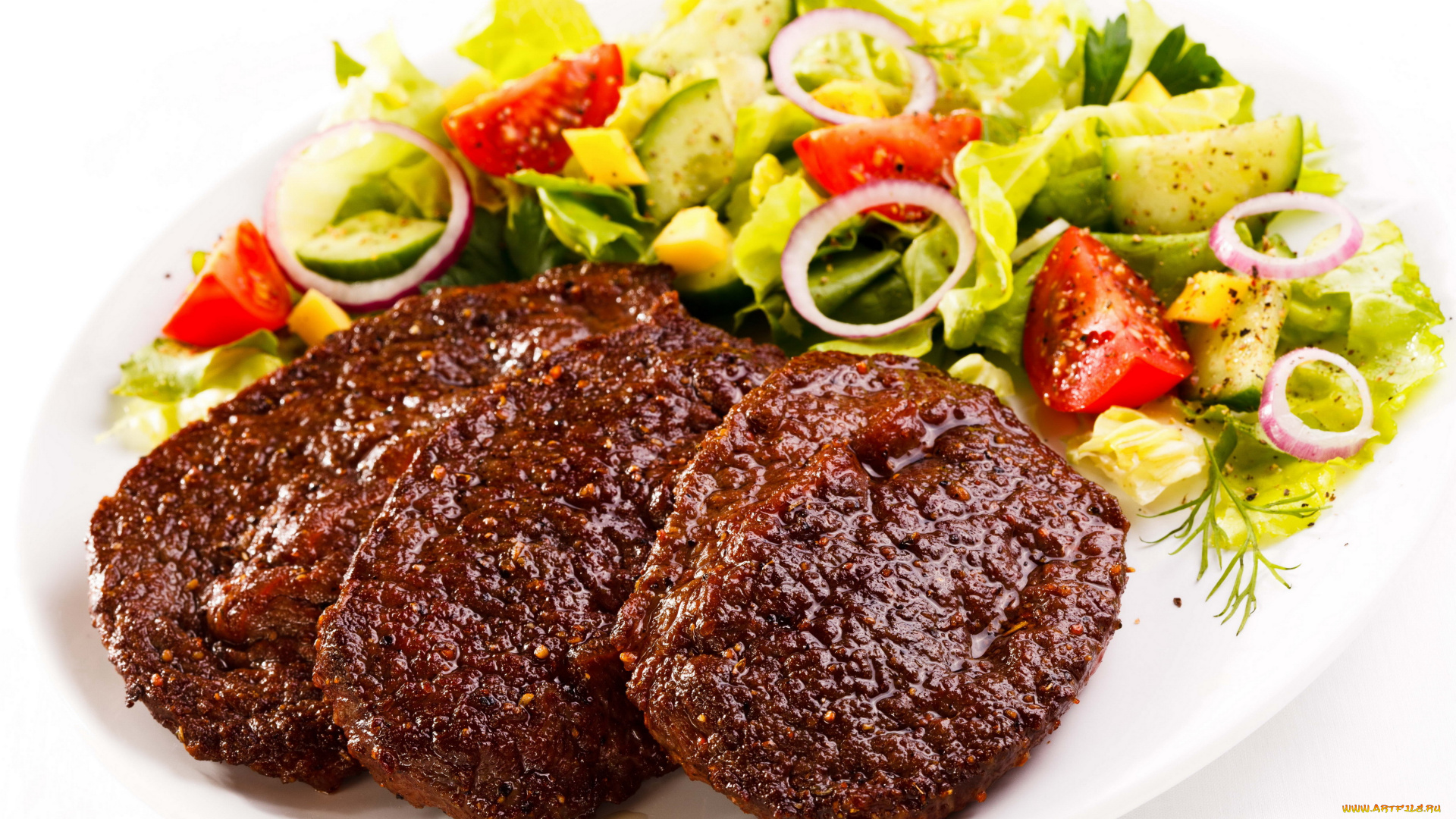 еда, мясные, блюда, салат, мясо, овощи