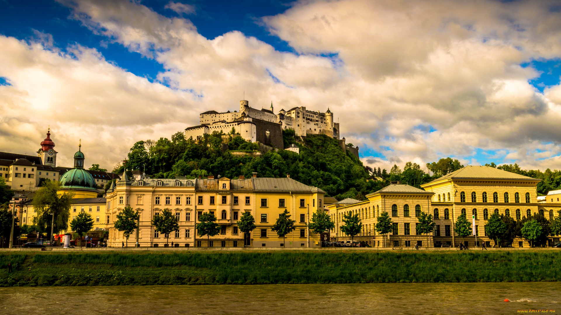 города, -, пейзажи, здания, река, пейзаж