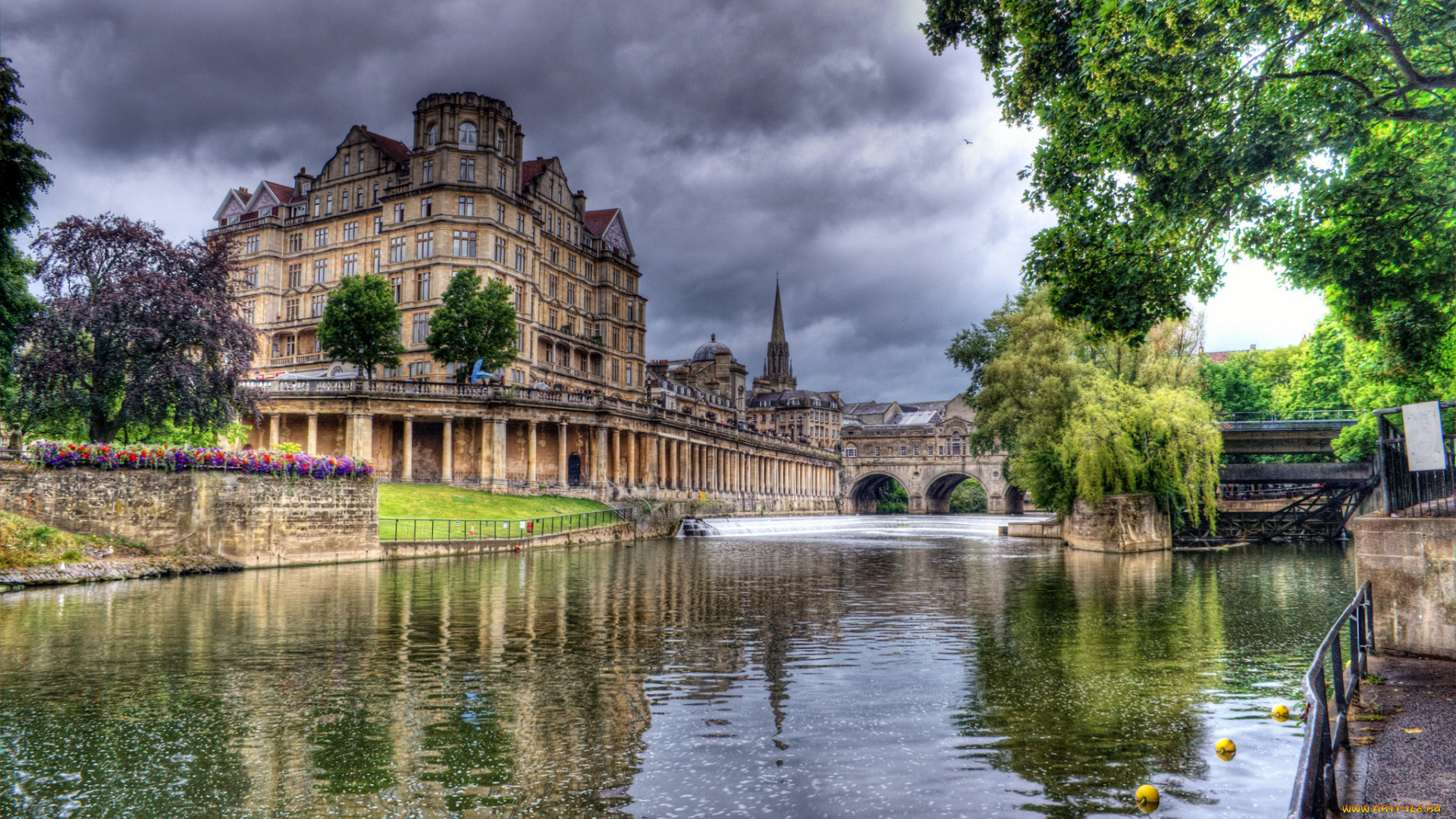 города, -, здания, , дома, здание, мост, река