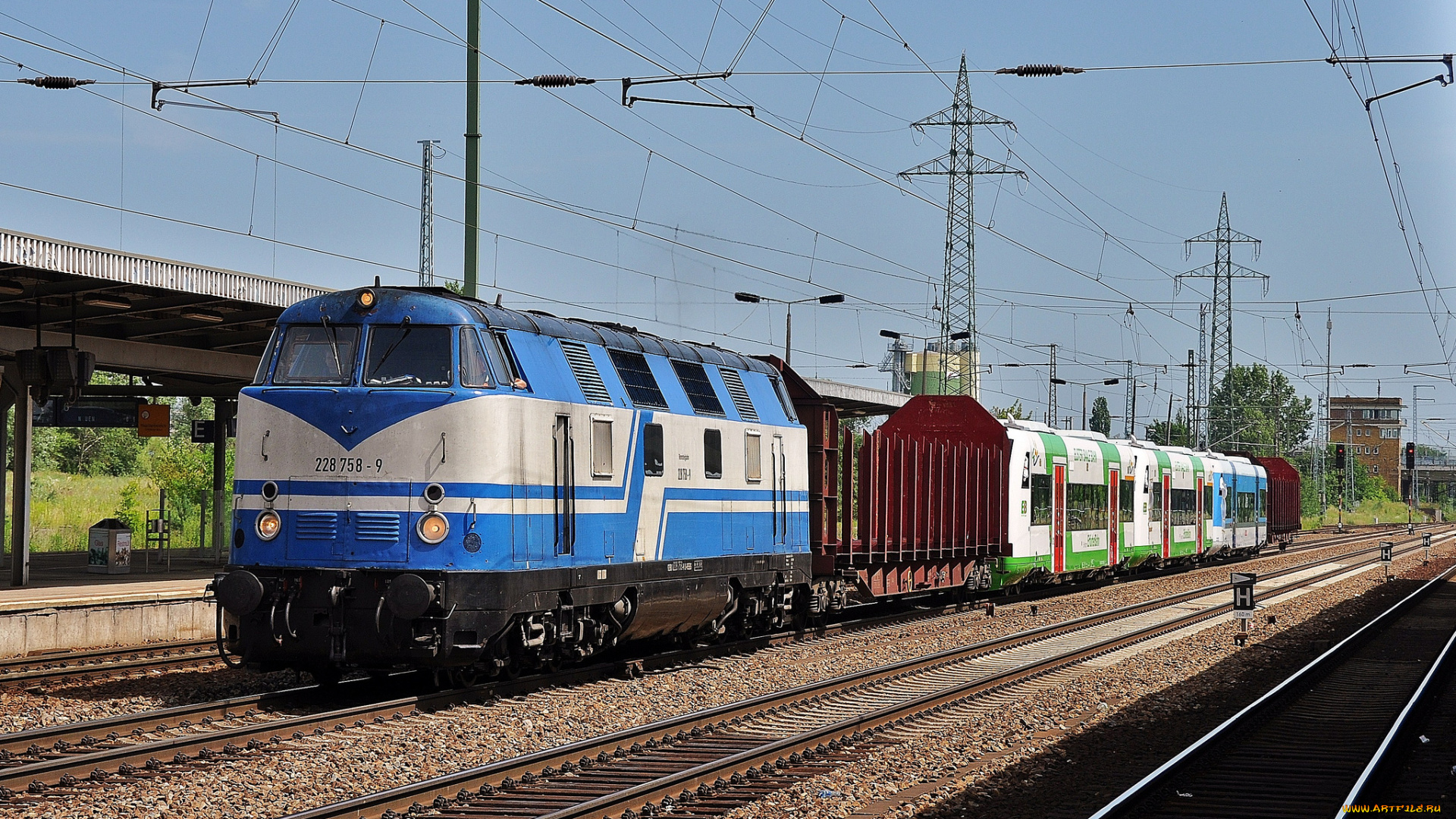 техника, поезда, локомотив, рельсы, дорога, железная, состав